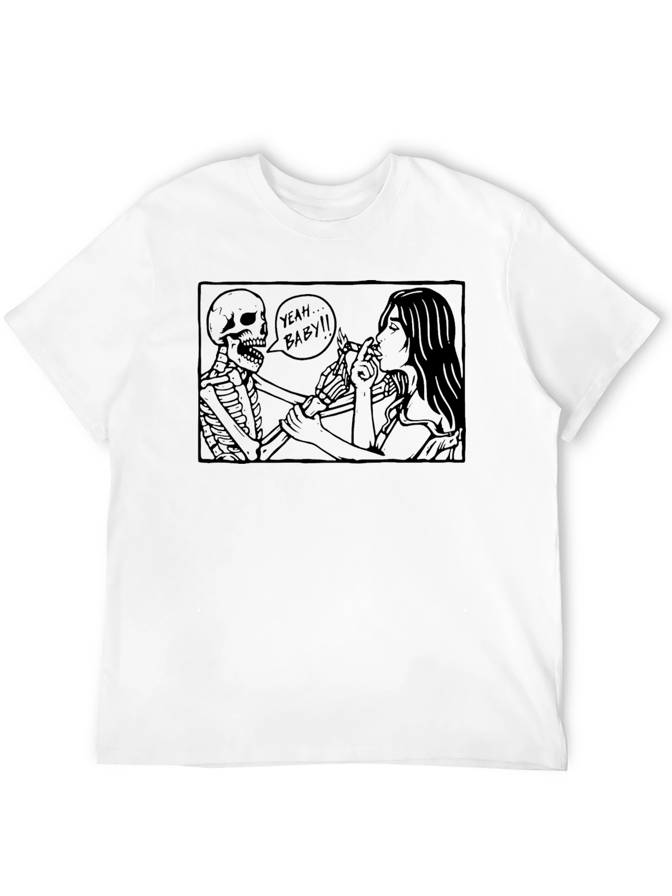 Black Skeleton Smoking T-Shirt - Yeah Baby! view 12