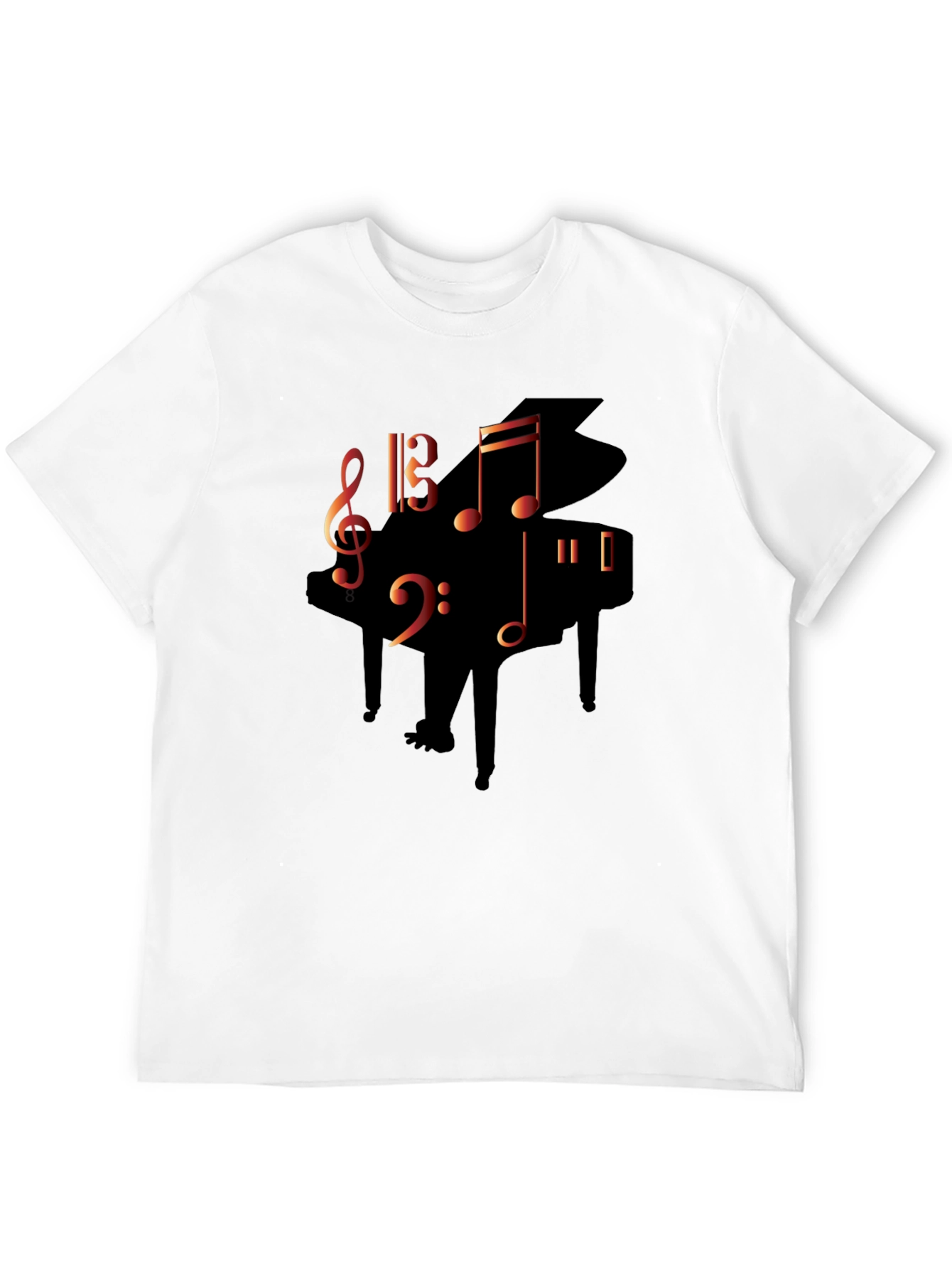 Black Music Lover's Piano T-Shirt view 12