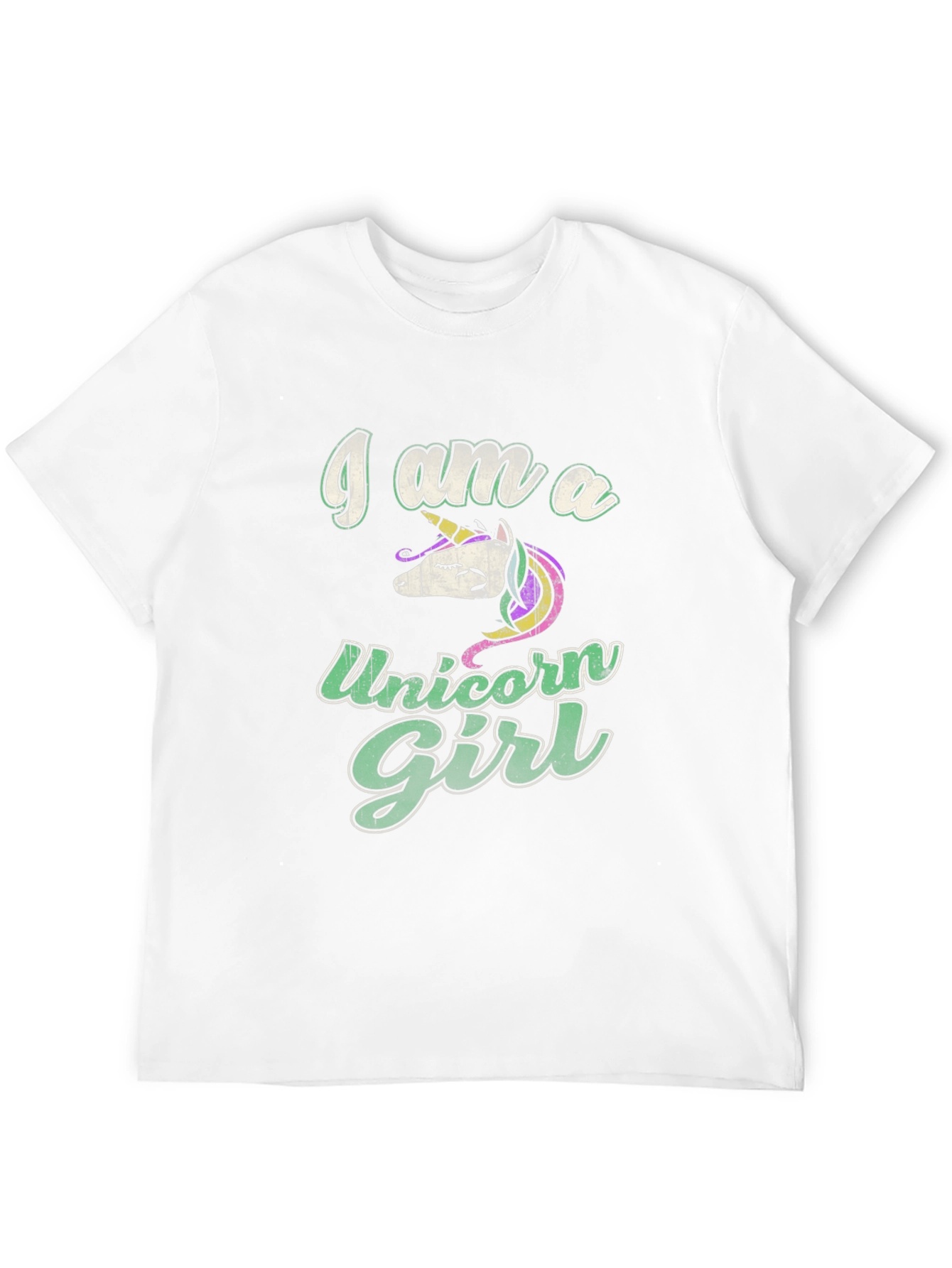 Black I Am A Unicorn Girl Black T-Shirt view 12