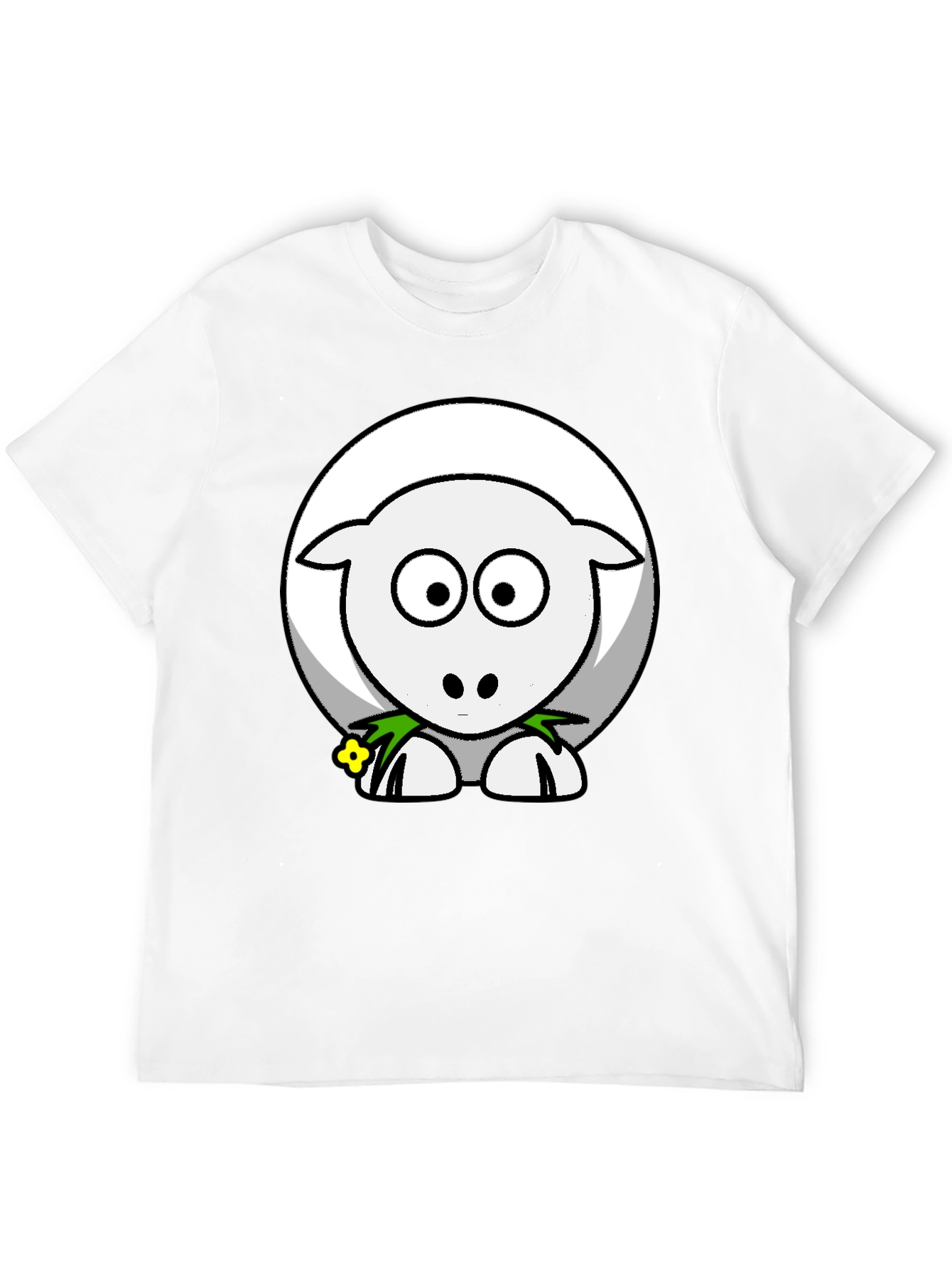 Black Cute Sheep Graphic Tee - Black Cotton Blend Shirt view 12