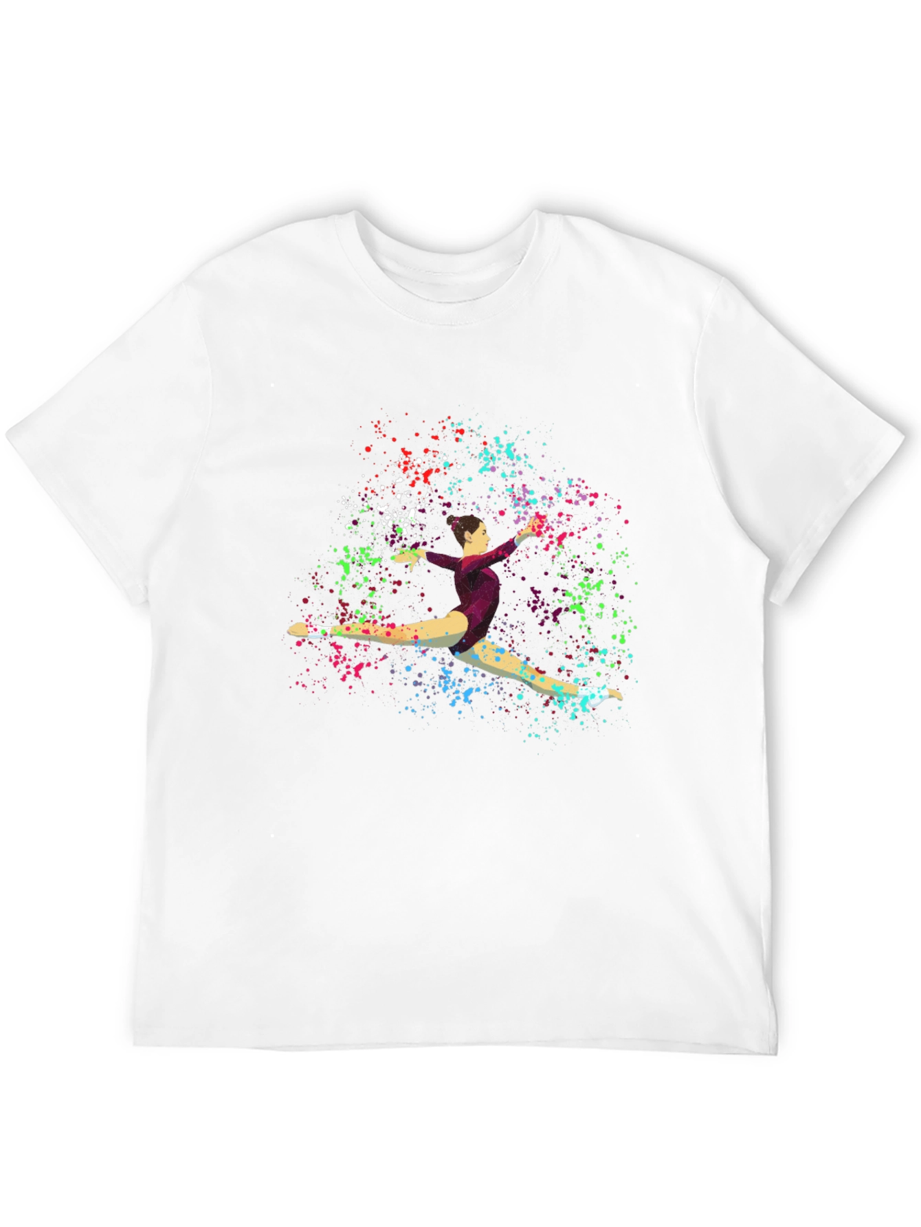 Black Gymnast Splatter Print Black T-Shirt view 12