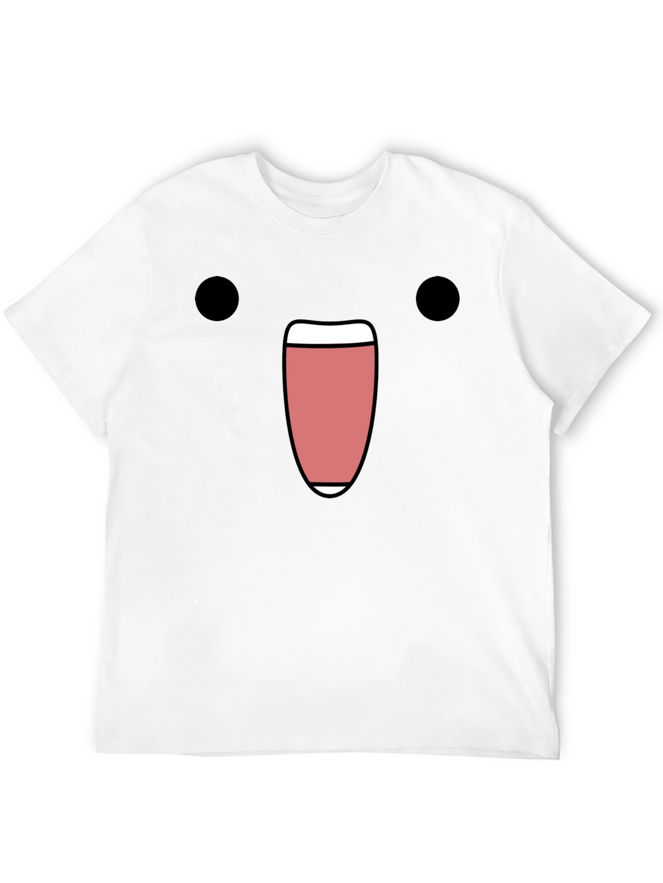 Black Funny Black T-Shirt with Cartoon Face Design view 12