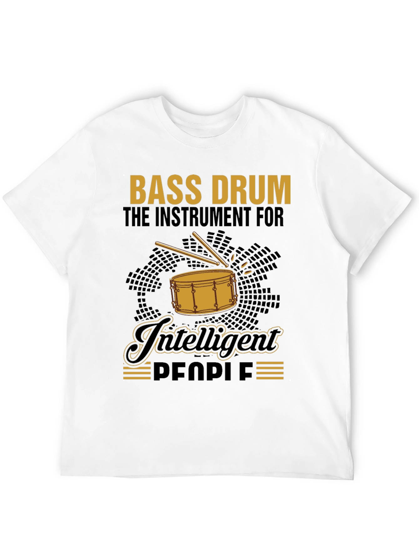 Black Bass Drum Intelligent People T-Shirt view 12