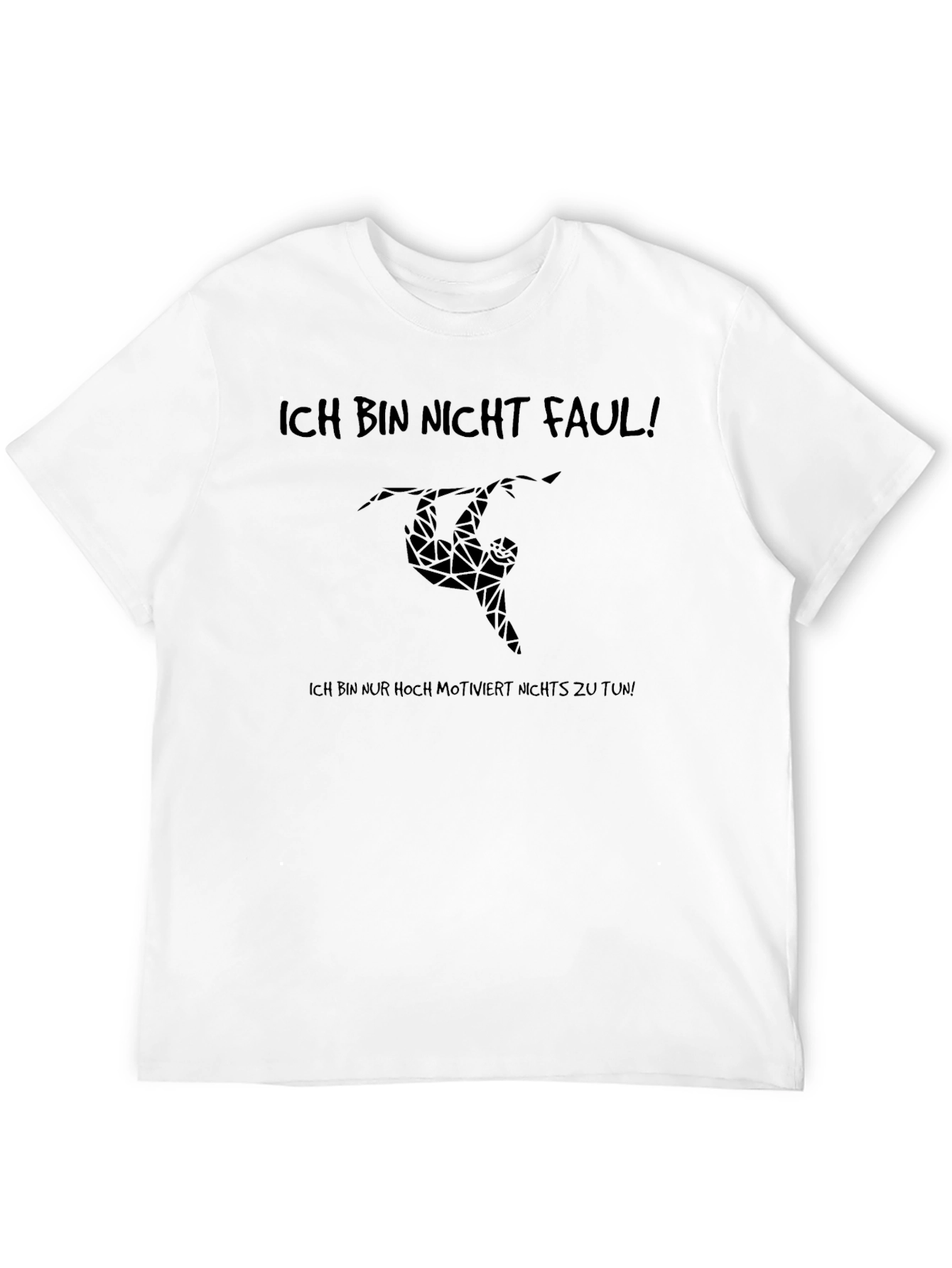 Black Ich Bin Nicht Faul Sloth Tee view 12