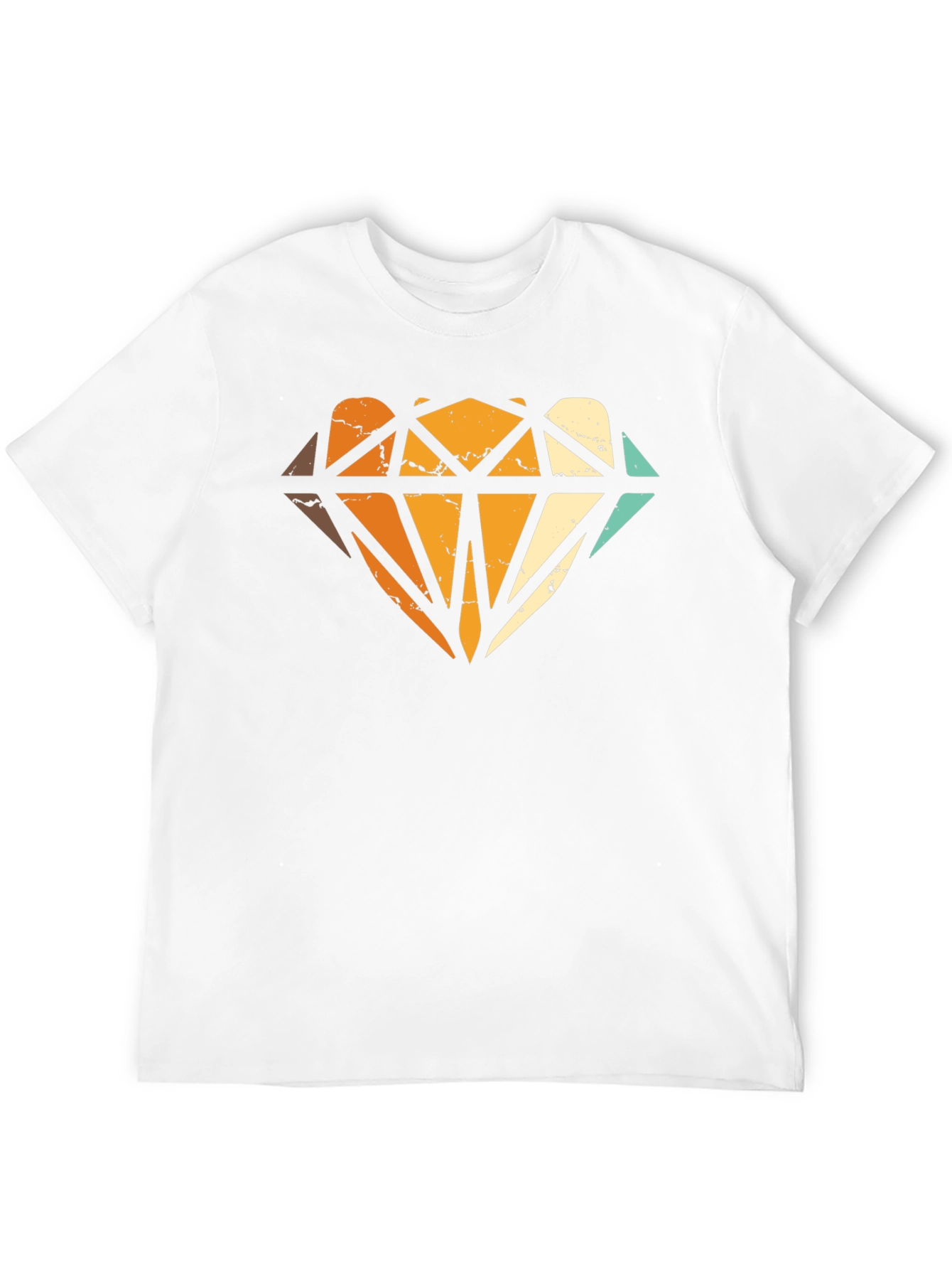 Black Retro Diamond Graphic Print Black T-Shirt view 12