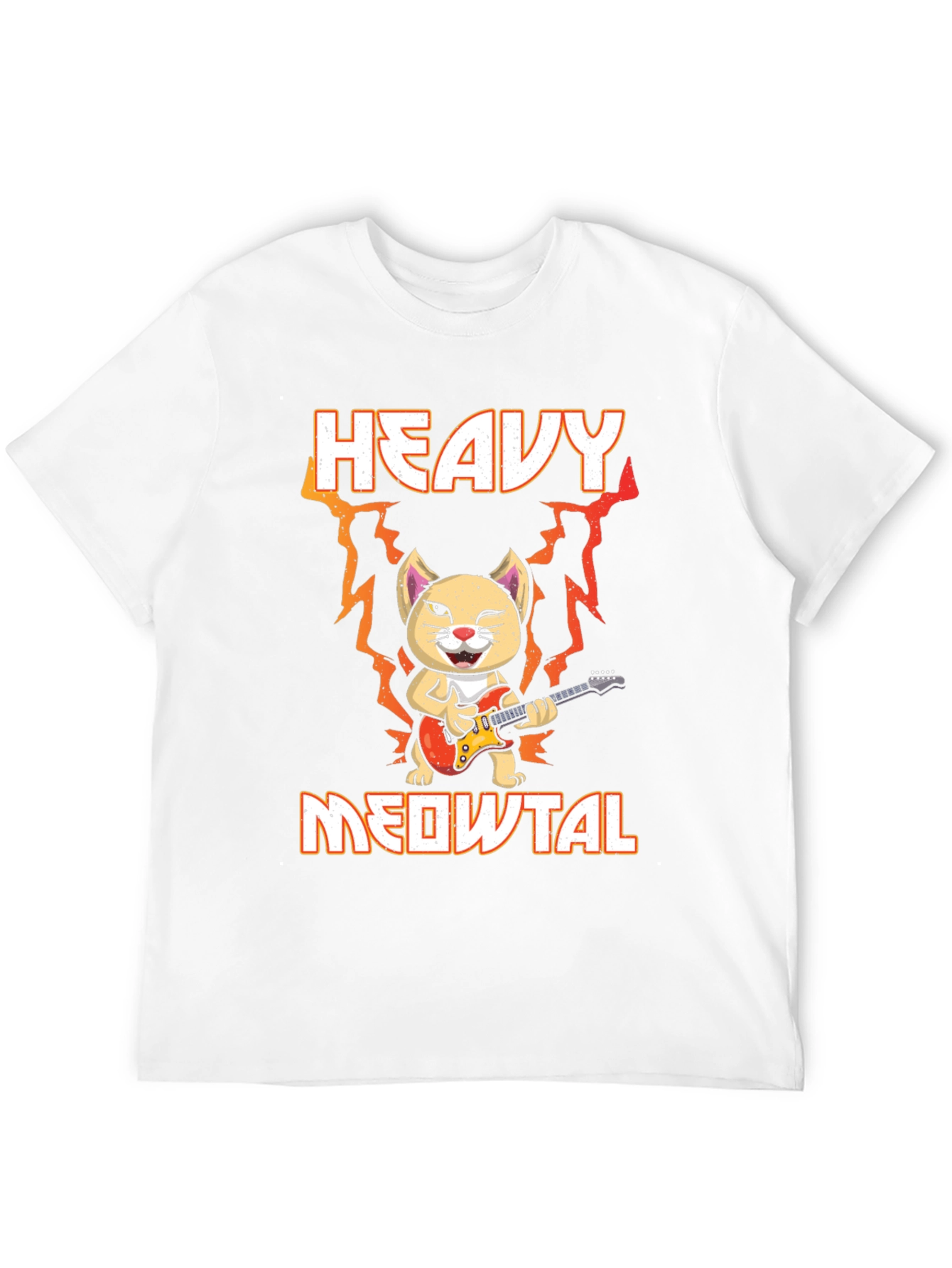 Black Heavy Meowtal Cat T-Shirt view 12