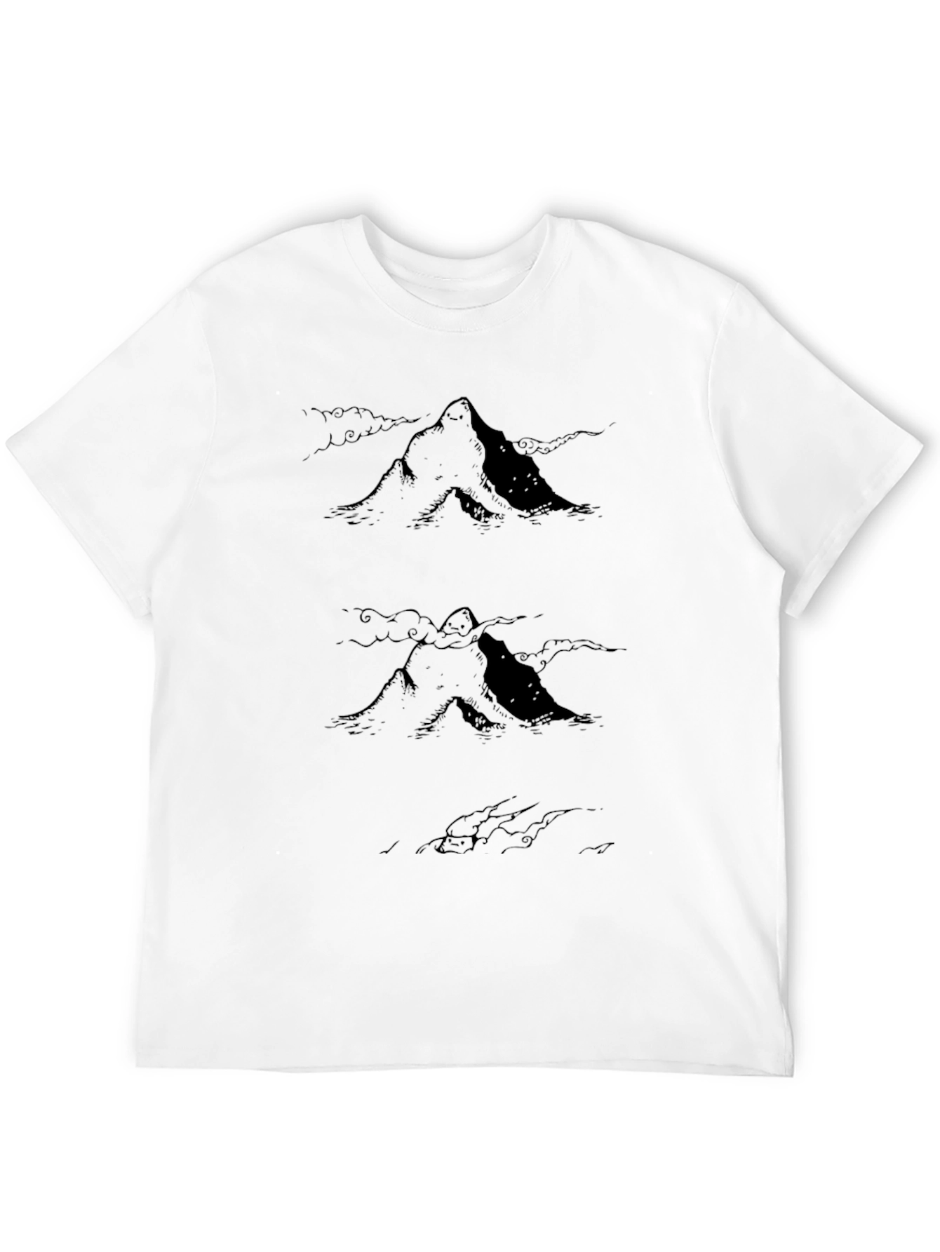 Black Mountain Sketch Graphic Black T-Shirt view 12