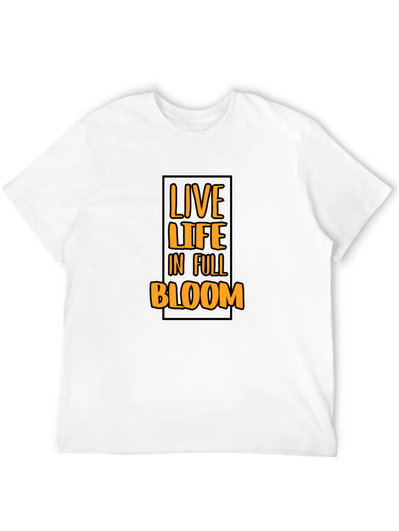 Black Live Life in Full Bloom Graphic Tee - Black Cotton T-Shirt view 12