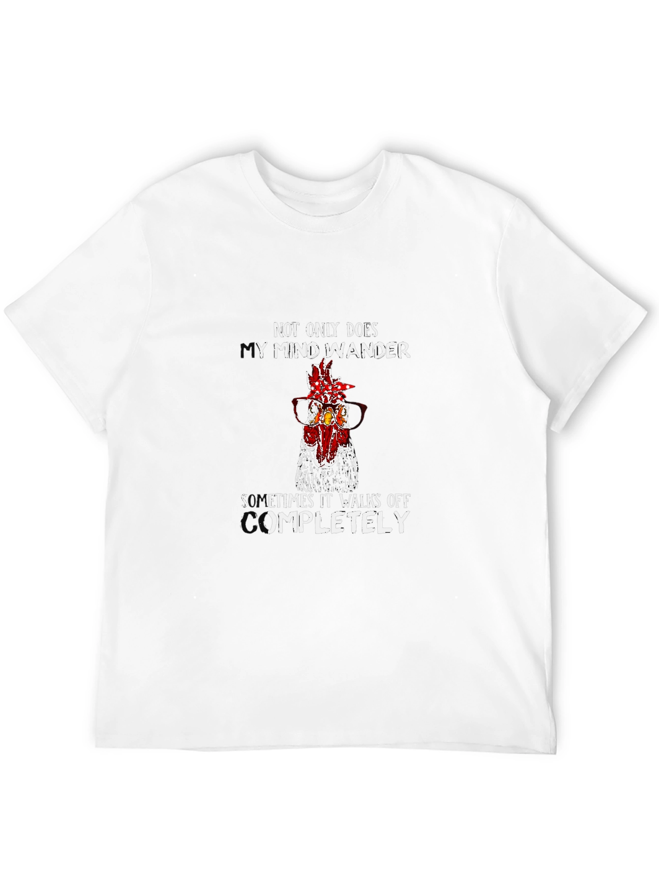 Black Funny Chicken Mind Wander T-Shirt view 12