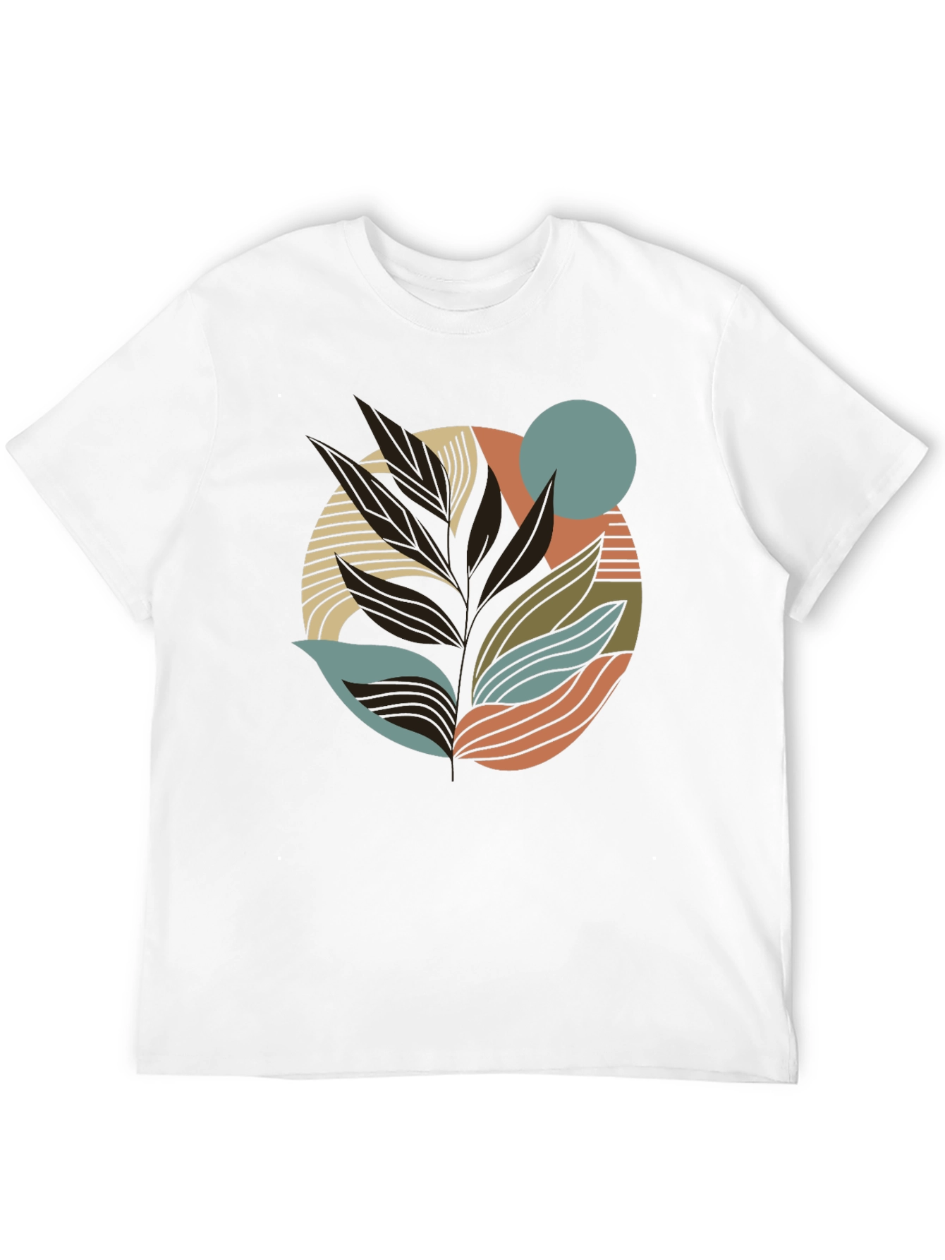 Black Abstract Leaf Graphic Print Tee view 12