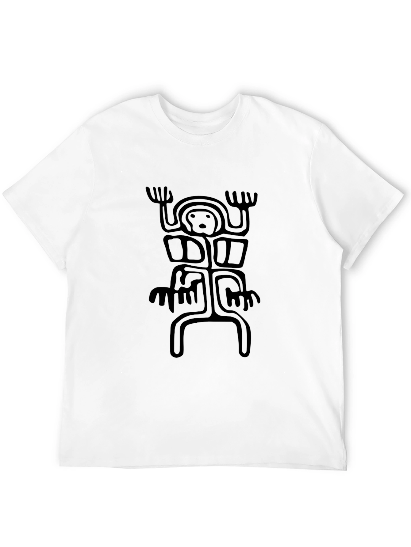 Black Tribal Glyph Graphic Black T-Shirt view 12