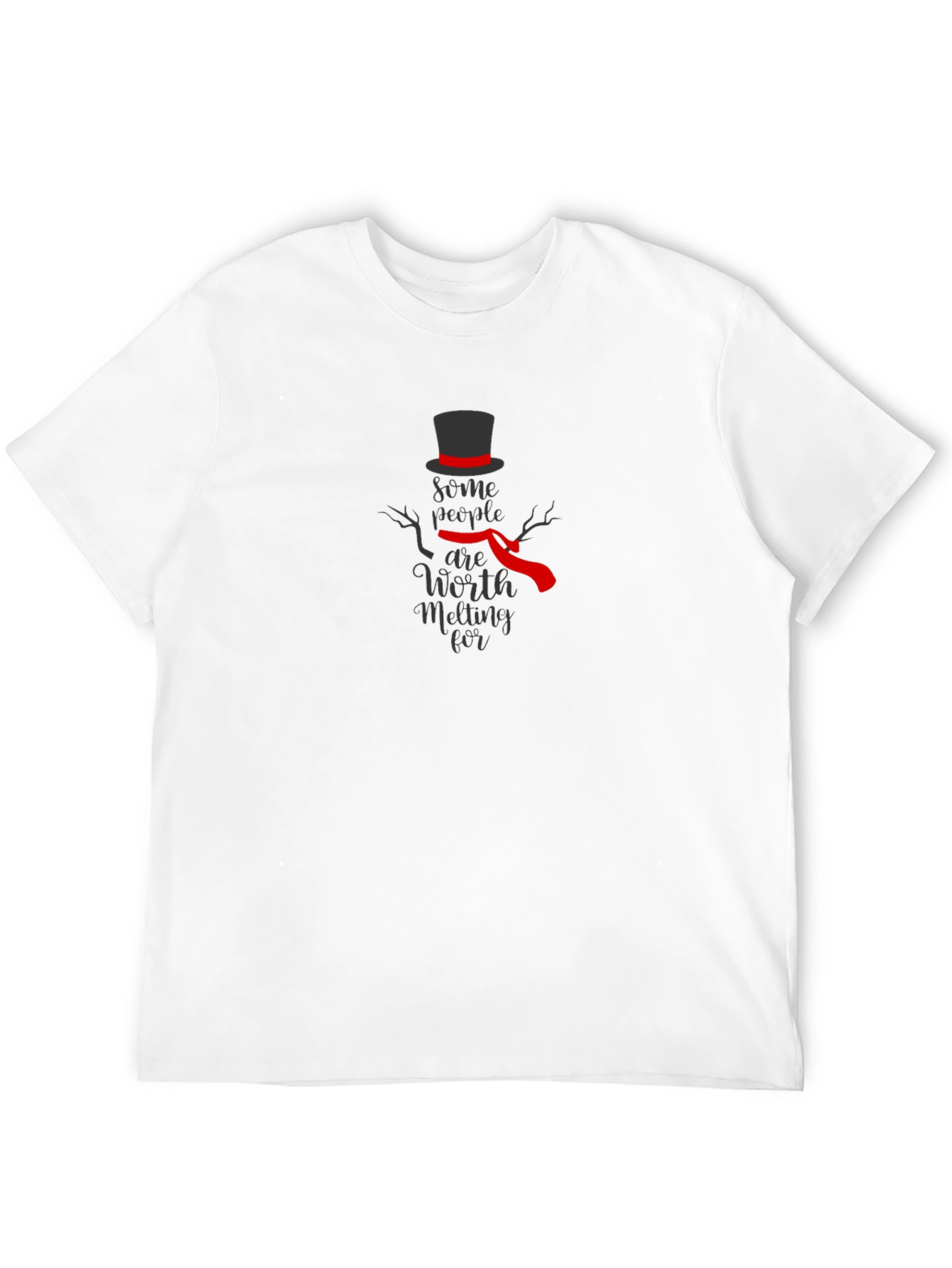 Black Melting For Snowman Graphic Tee - Stylish Cotton Blend view 12