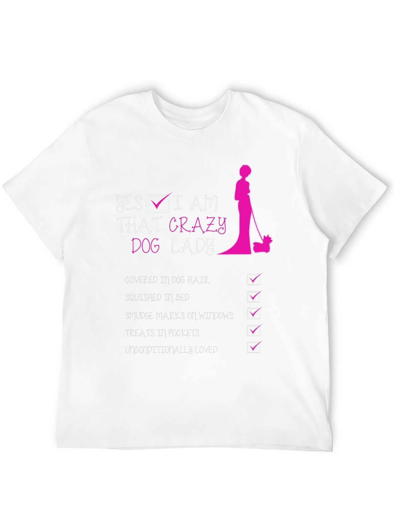 Black Crazy Dog Lady T-Shirt - Fun Novelty Tee for Dog Lovers view 12