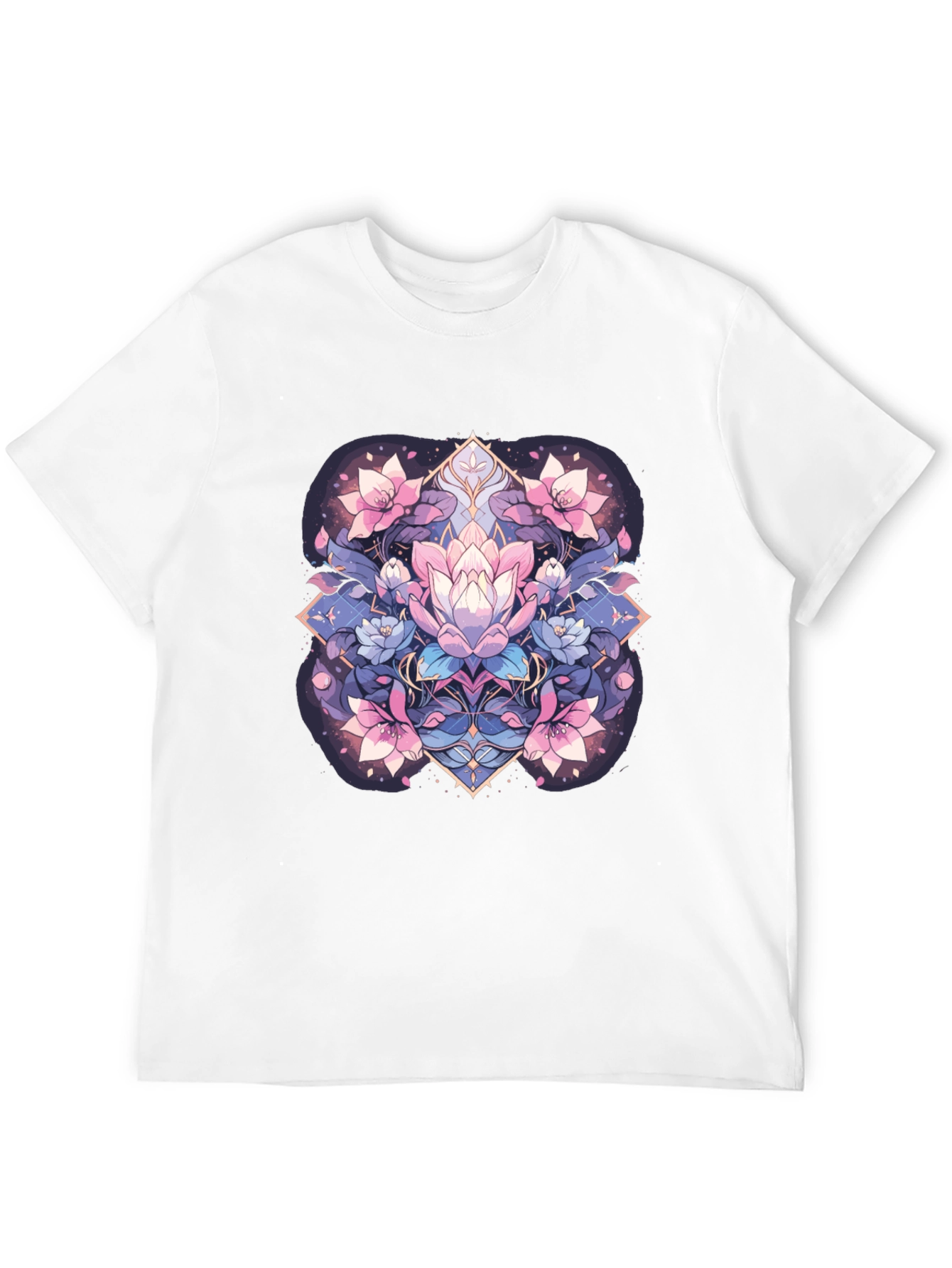 Black Lotus Flower Graphic Tee - Black Cotton Blend view 12