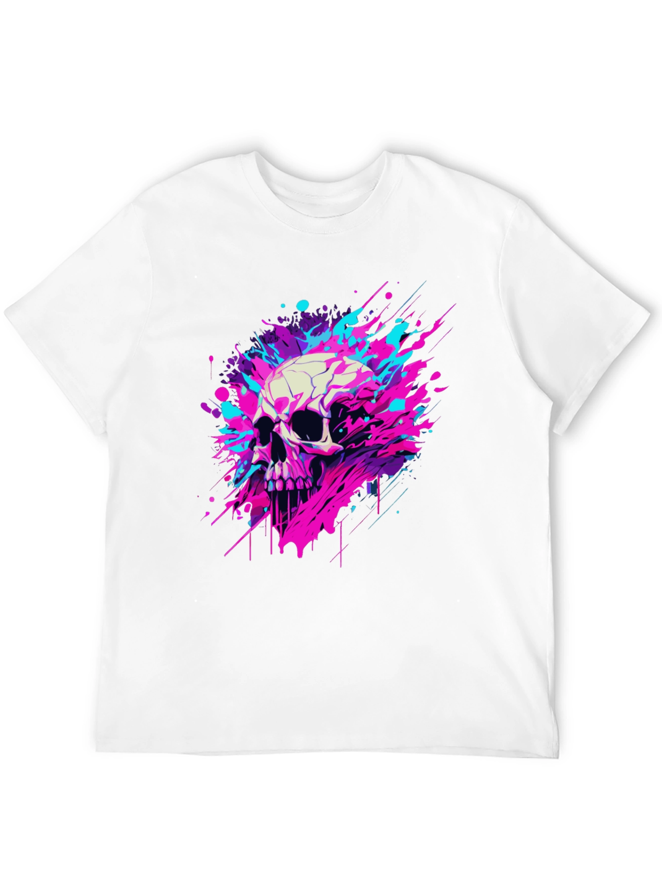 Black Skull Splash Graphic Tee - Bold & Unique Design view 12