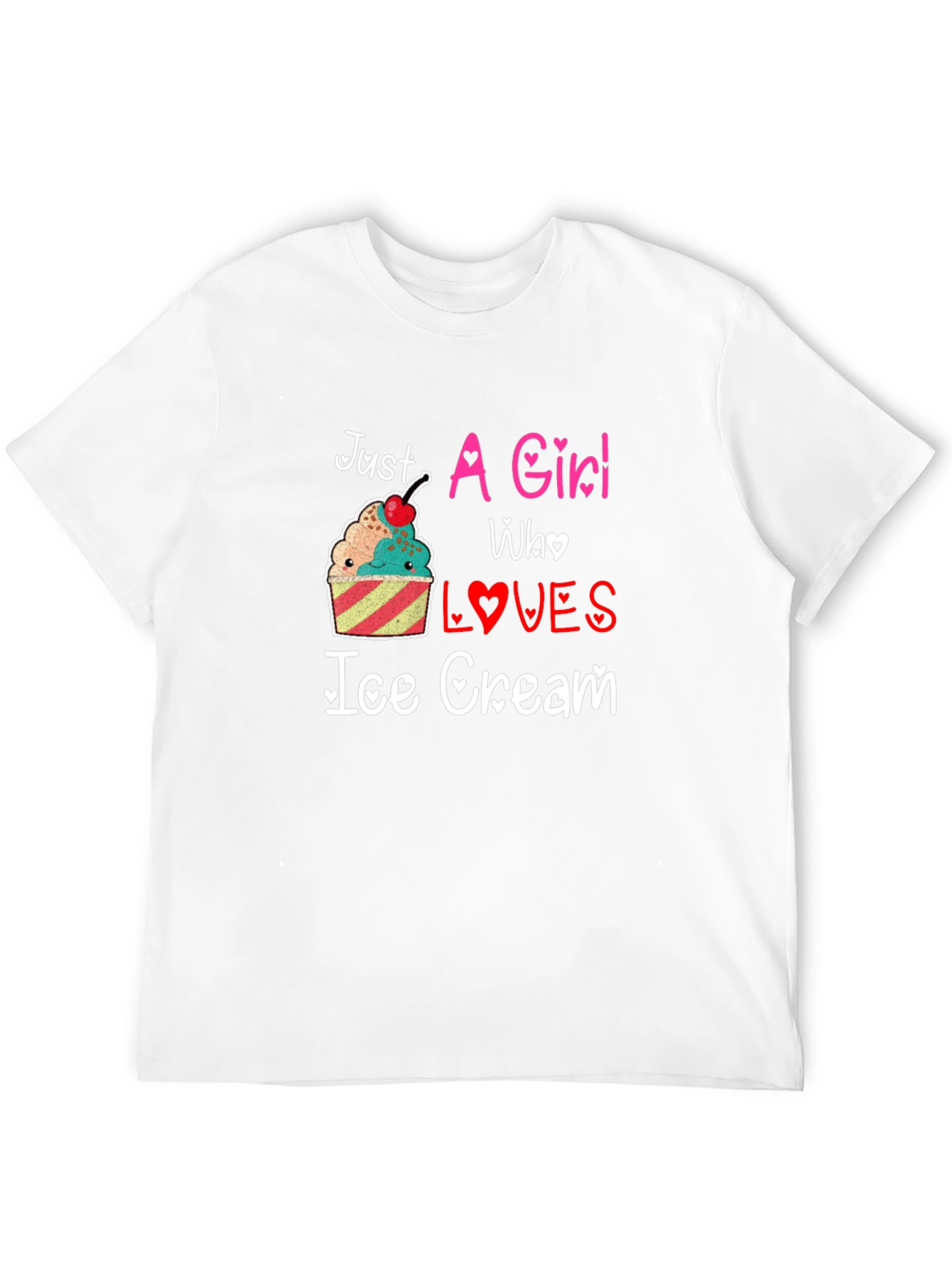 Black Just A Girl Who Loves Ice Cream Graphic Tee view 12