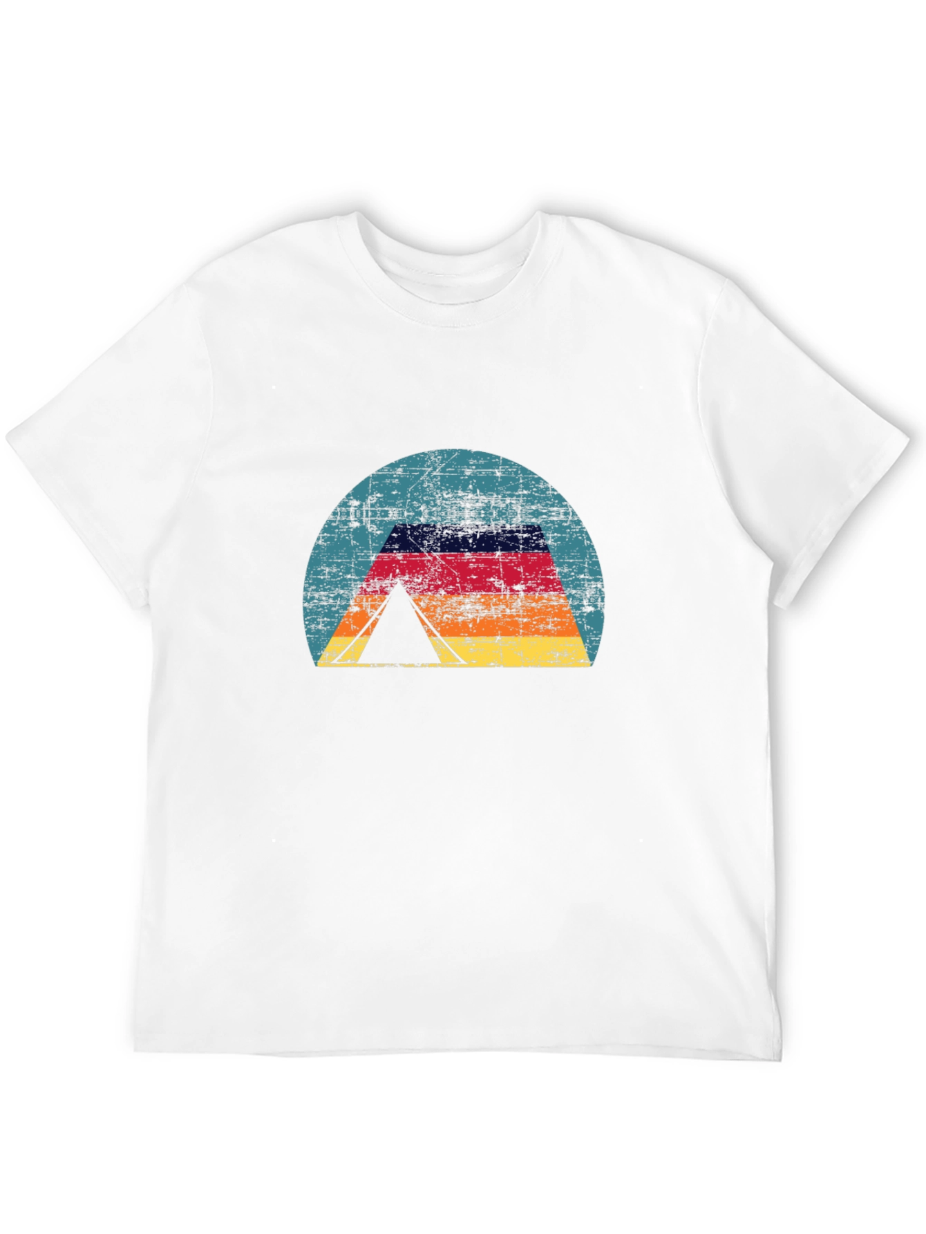 Black Retro Camping Tent T-Shirt - Vintage Style view 12