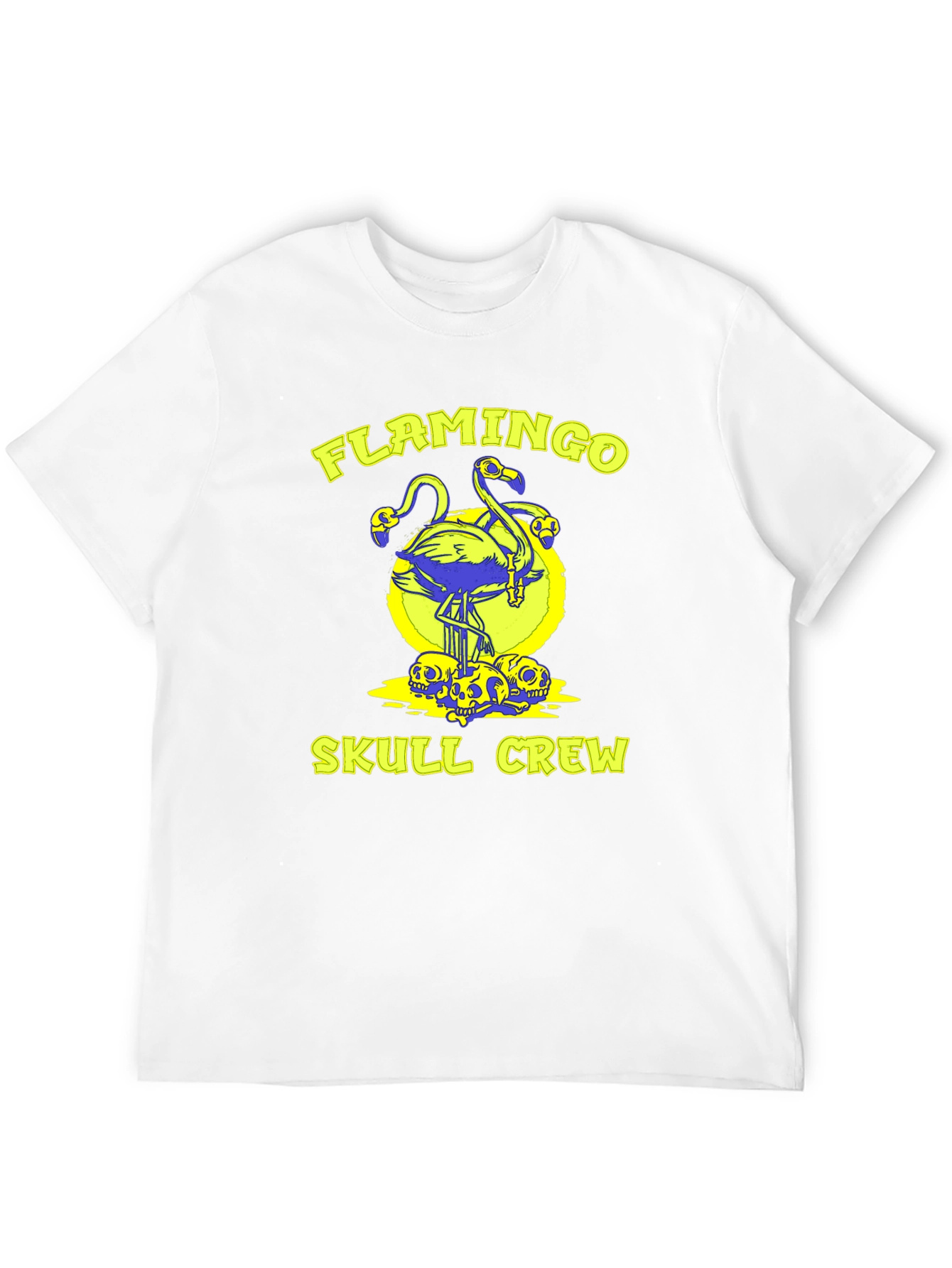 Black Flamingo Skull Crew Black Graphic Tee view 12