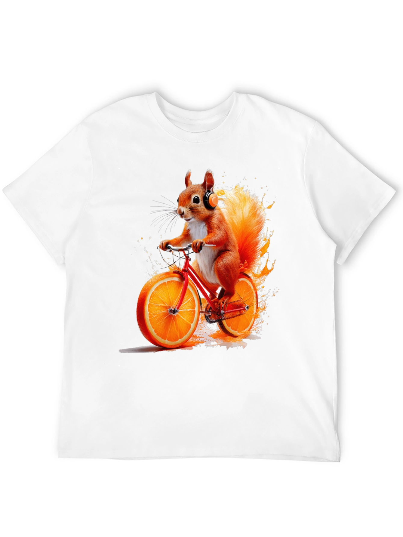 Black Squirrel on Orange Bike T-Shirt view 12