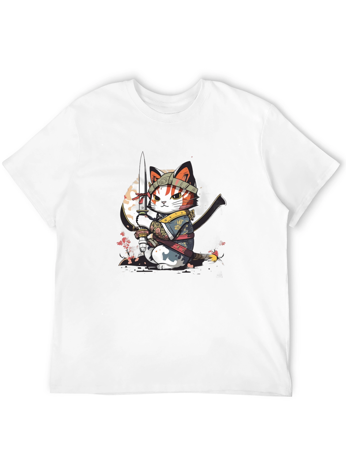 Black Samurai Cat T-Shirt - Unique Graphic Tee view 12