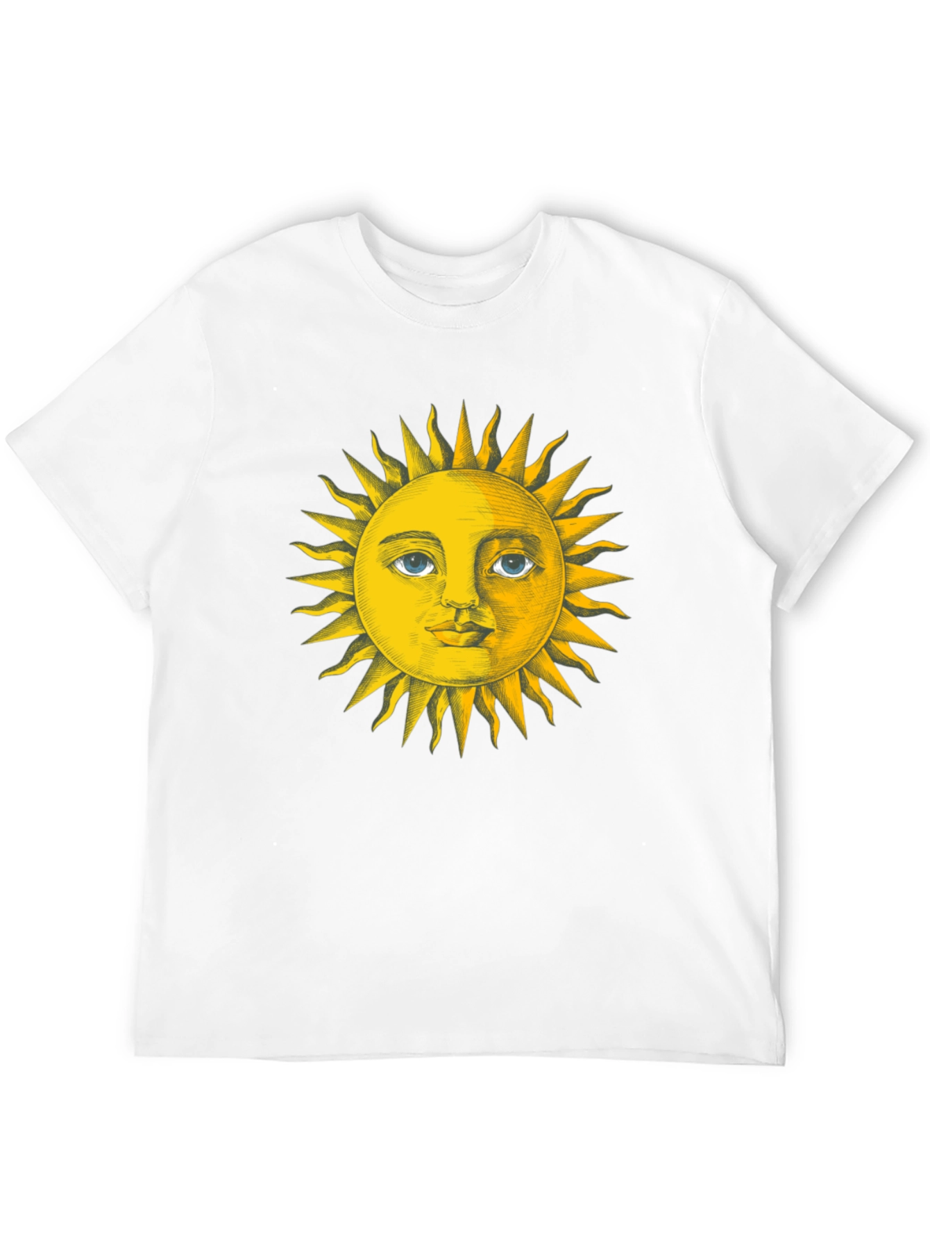 Black Sun Face Graphic Tee - Black Cotton T-Shirt view 12