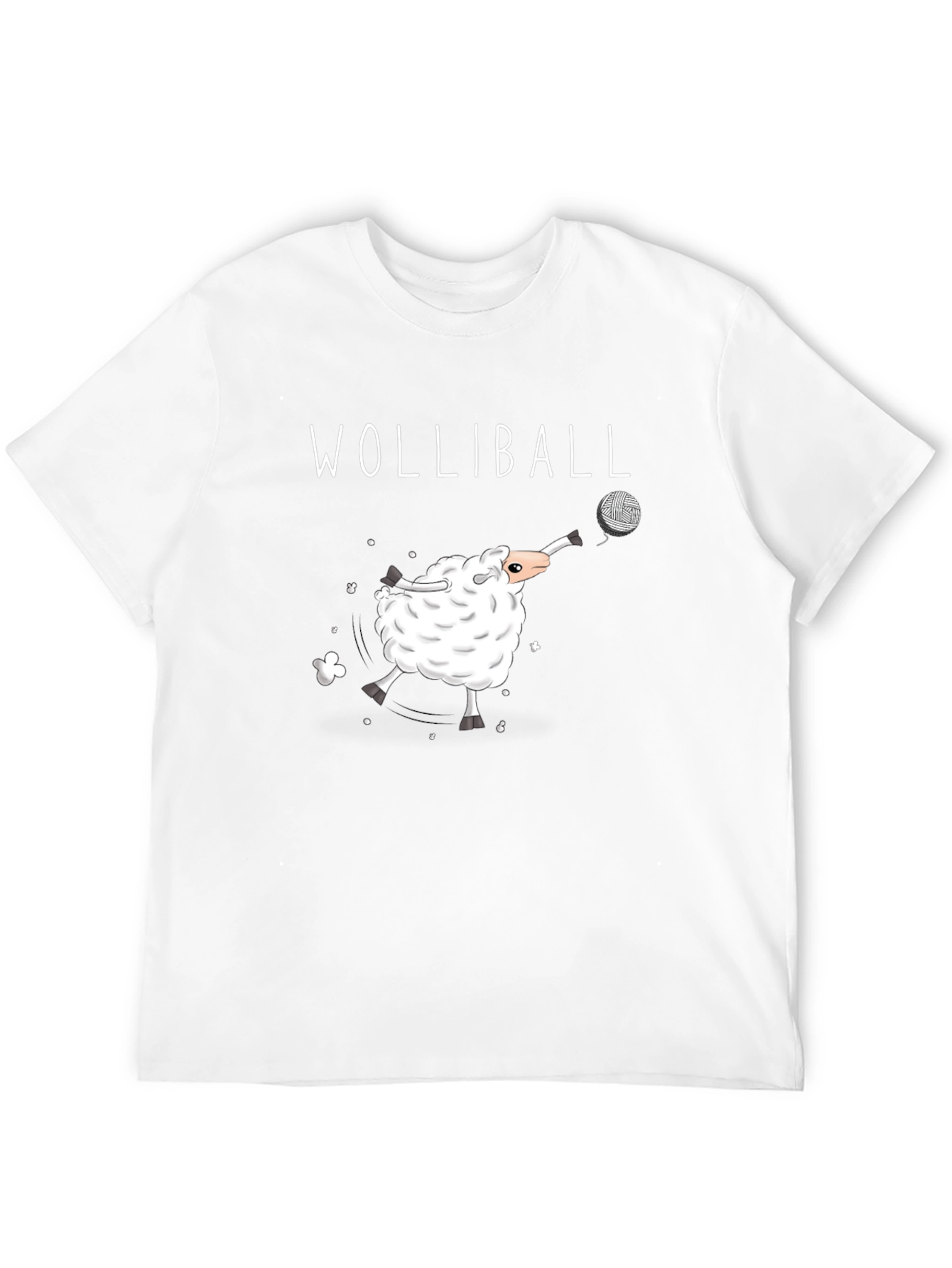 Black Wolliball T-Shirt - Sheep Volleyball Player Cotton Tee view 12