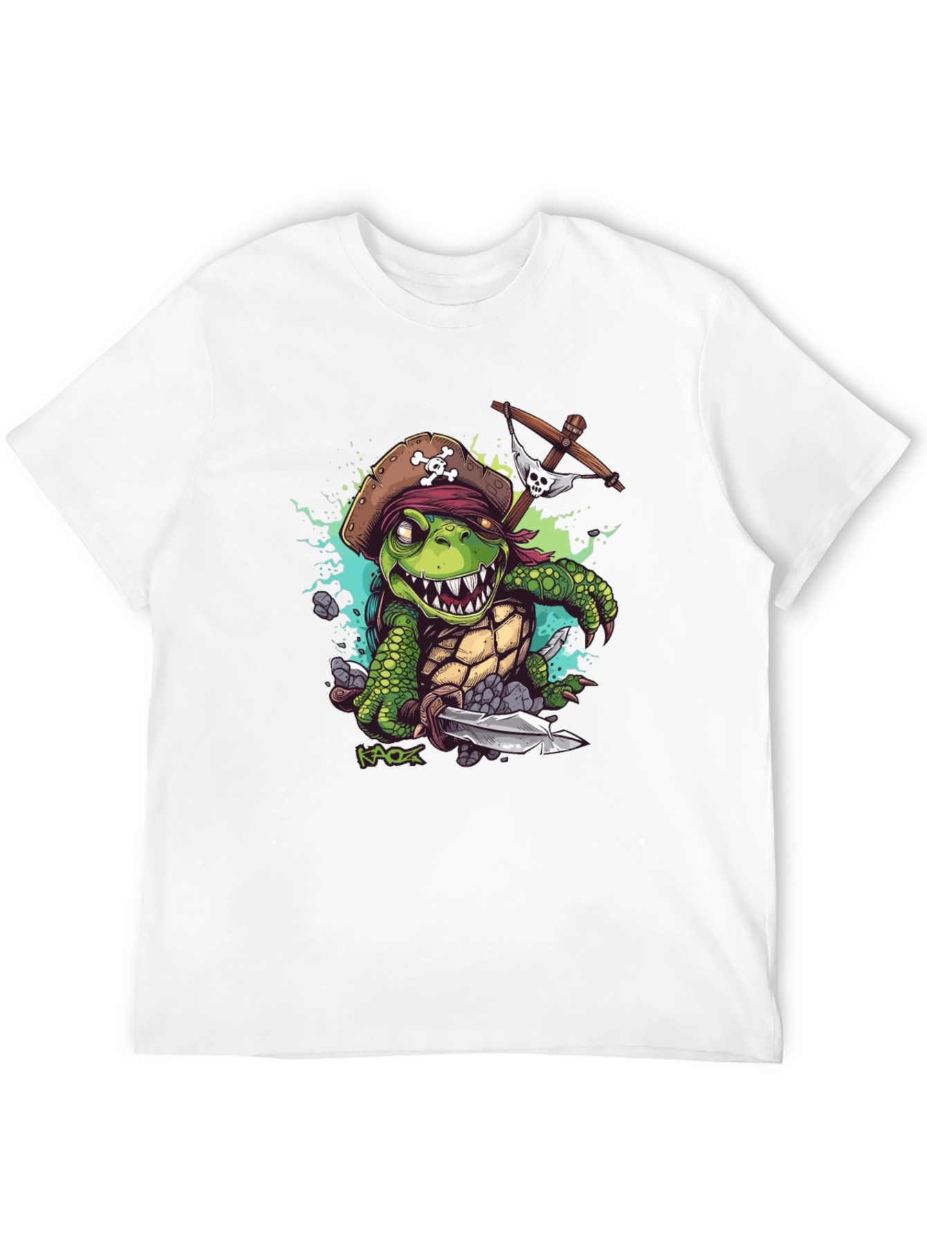 Black Pirate Turtle Graphic Tee - Unique Design view 12