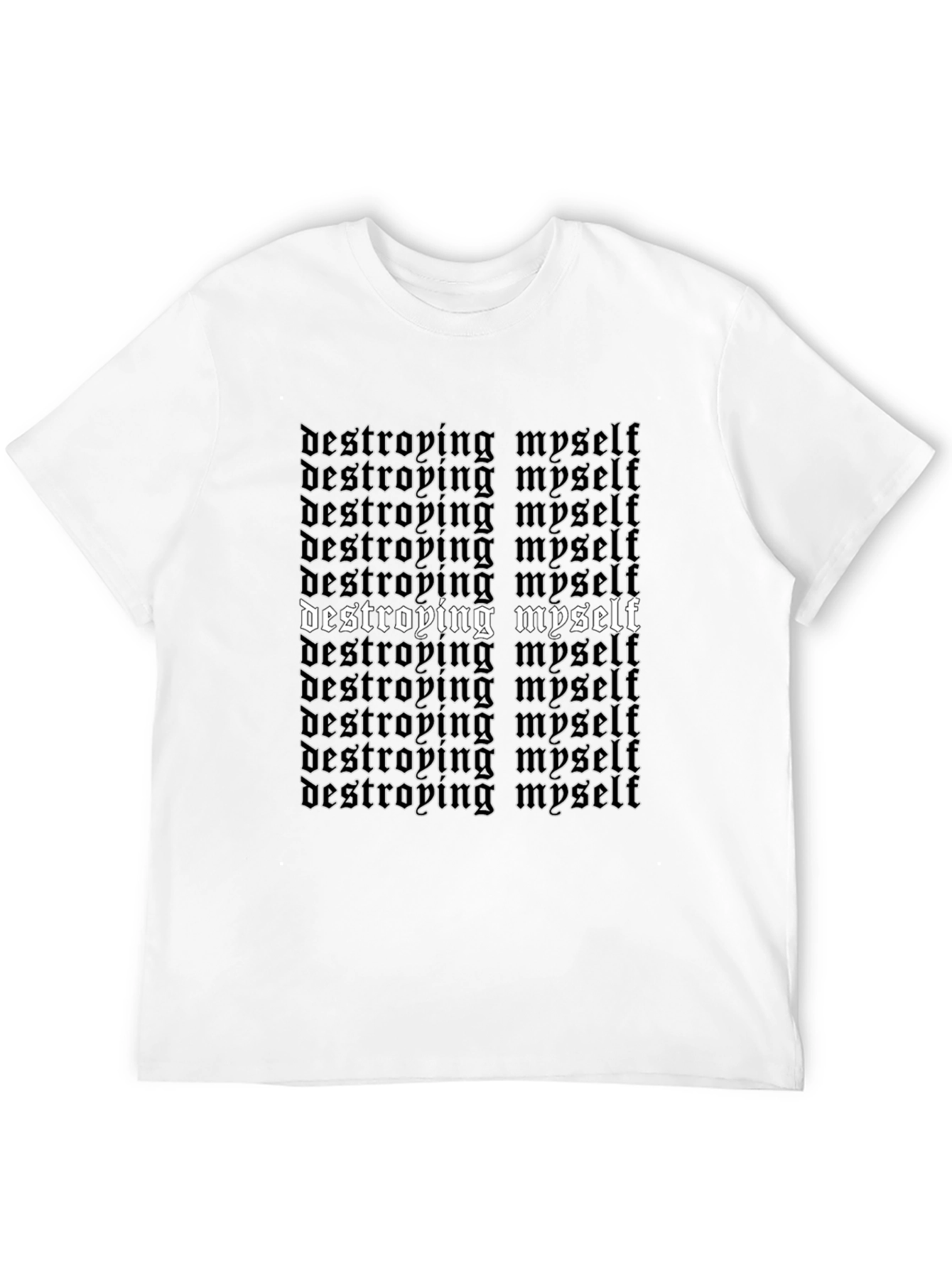 Black Destroying Myself Gothic Tee view 12