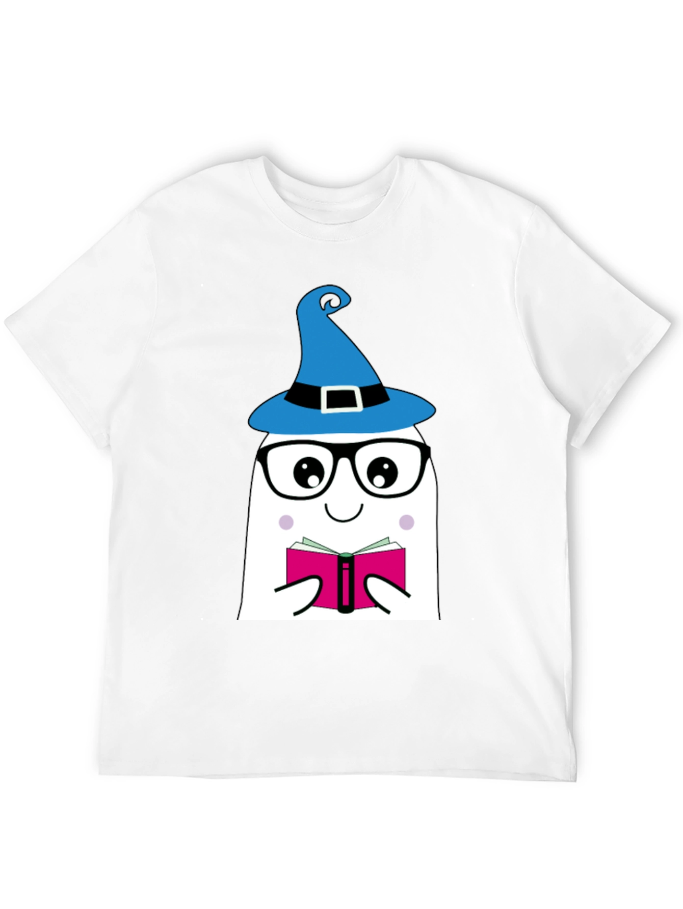 Black Whimsical Reading Ghost Graphic Tee view 12