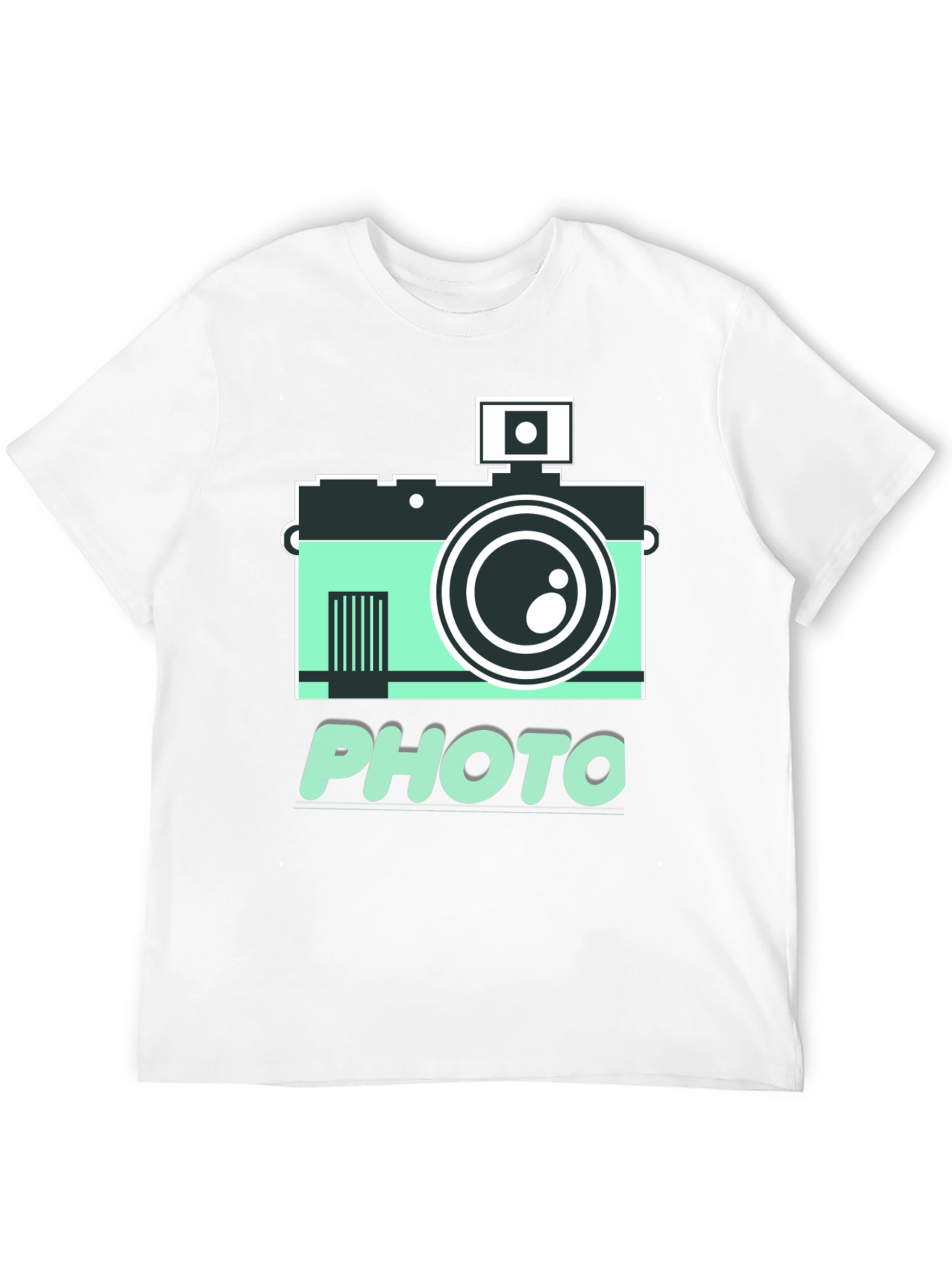 Black Retro Camera Photo Graphic T-Shirt view 12