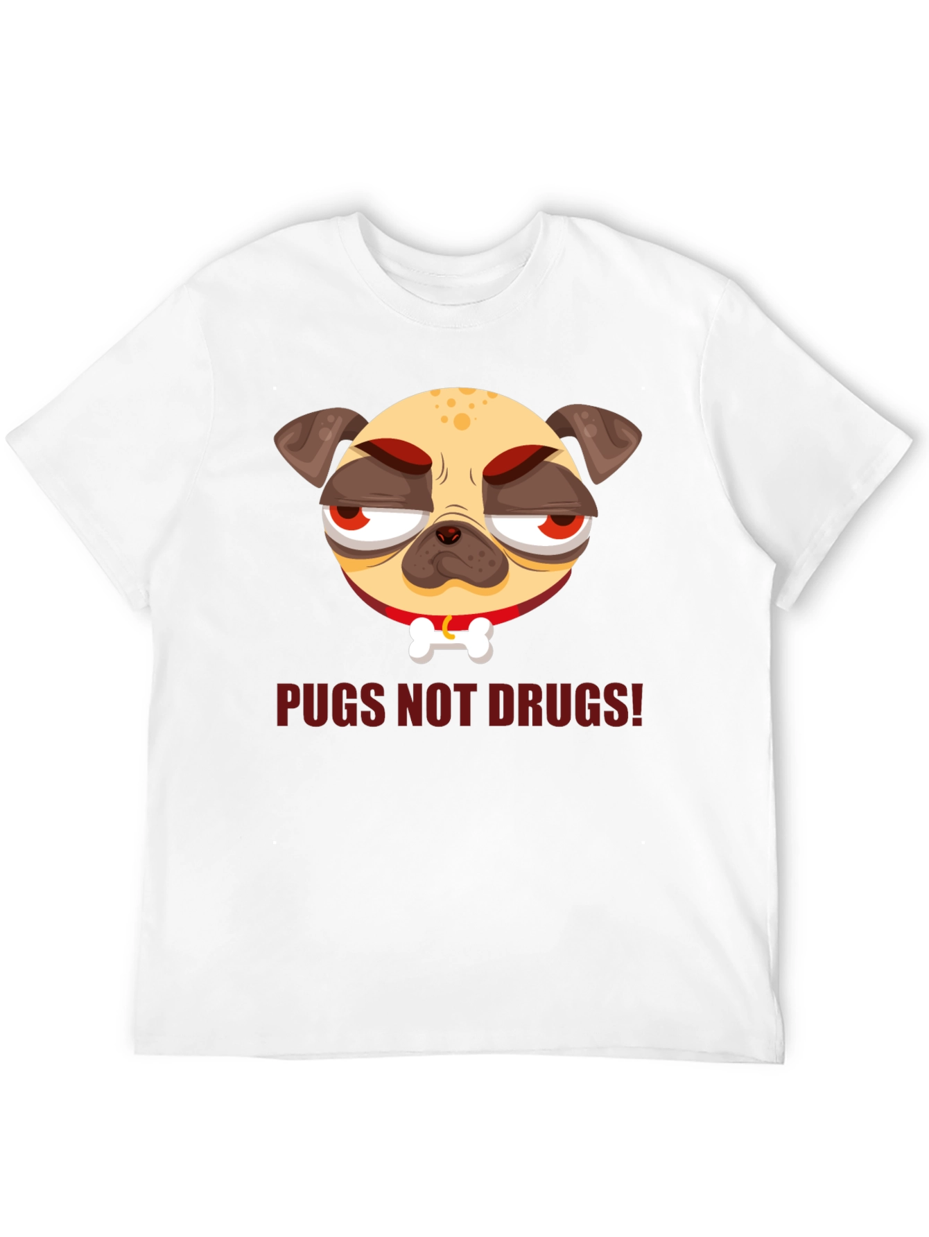 Black Pugs Not Drugs! Graphic Tee view 12