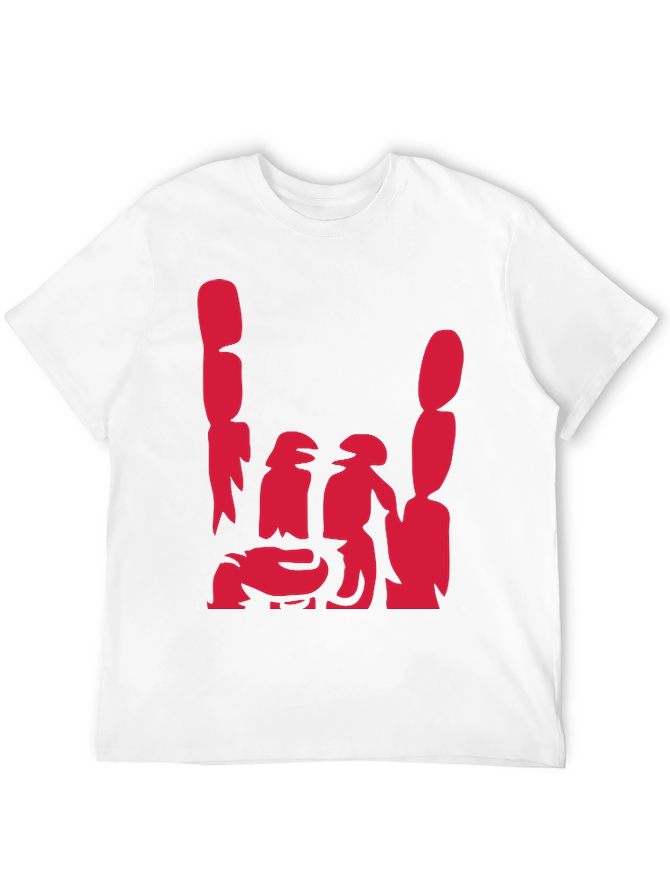 Black Abstract Red Graphic Print Black Casual Tee view 12