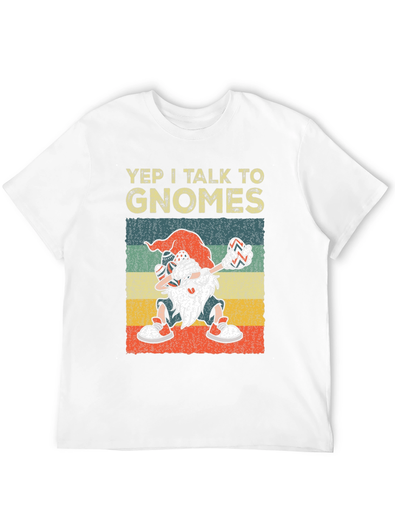 Black Yep I Talk to Gnomes Graphic Tee view 12