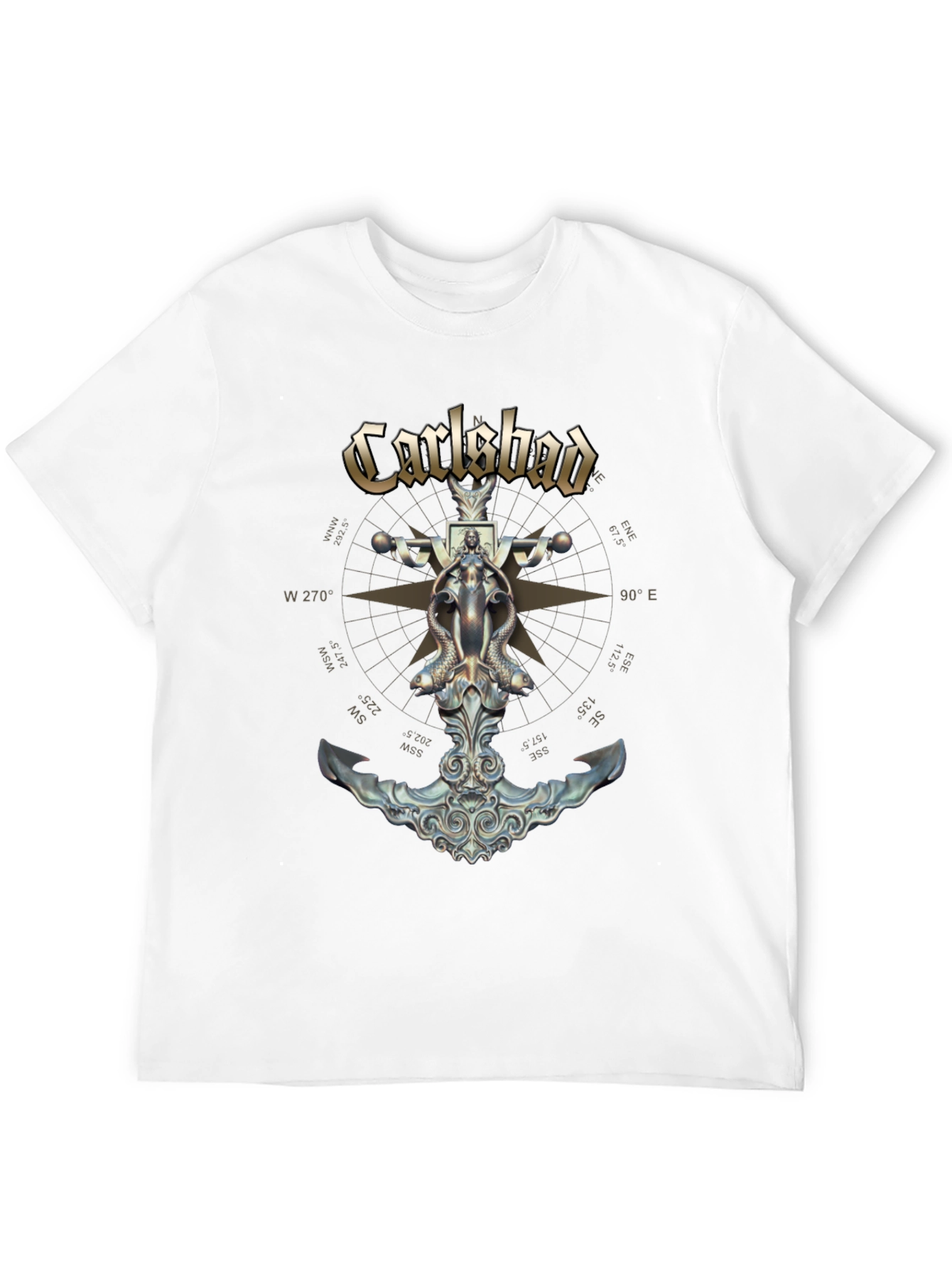 Black Carlsbad Compass Anchor Graphic Black T-Shirt view 12