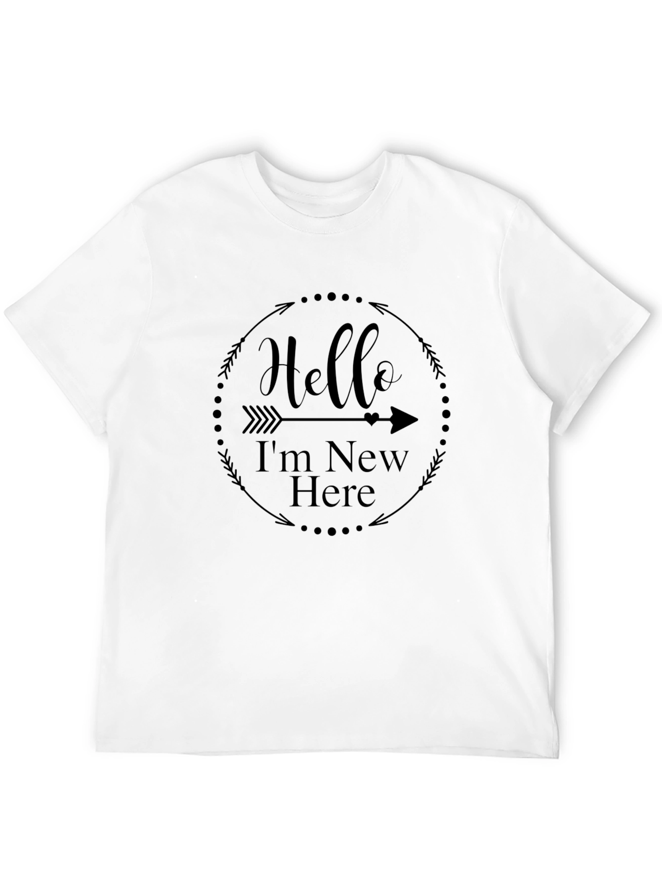 Black Hello I'm New Here Black Graphic T-Shirt view 12