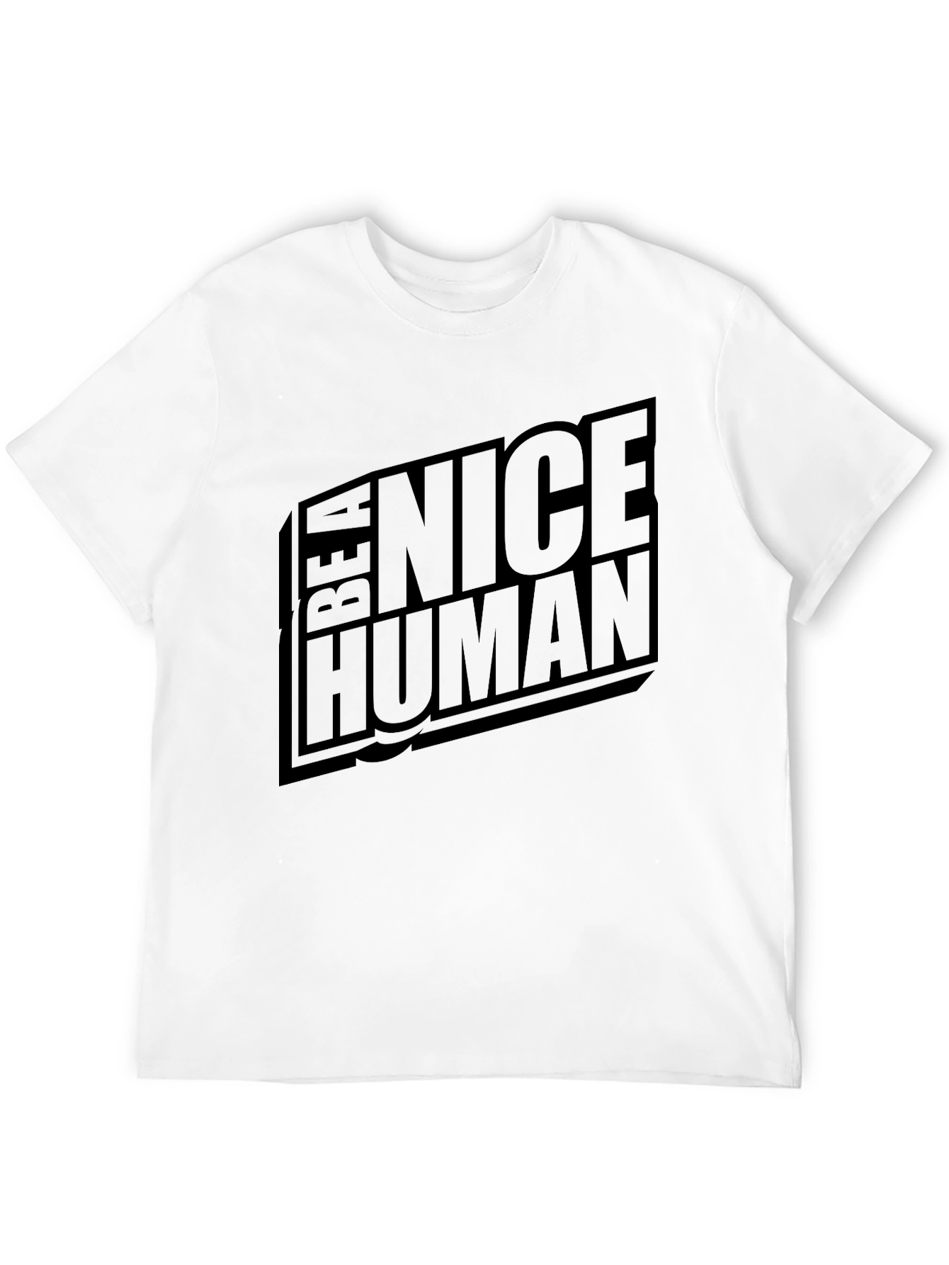 Black Be A Nice Human Black T-Shirt view 12