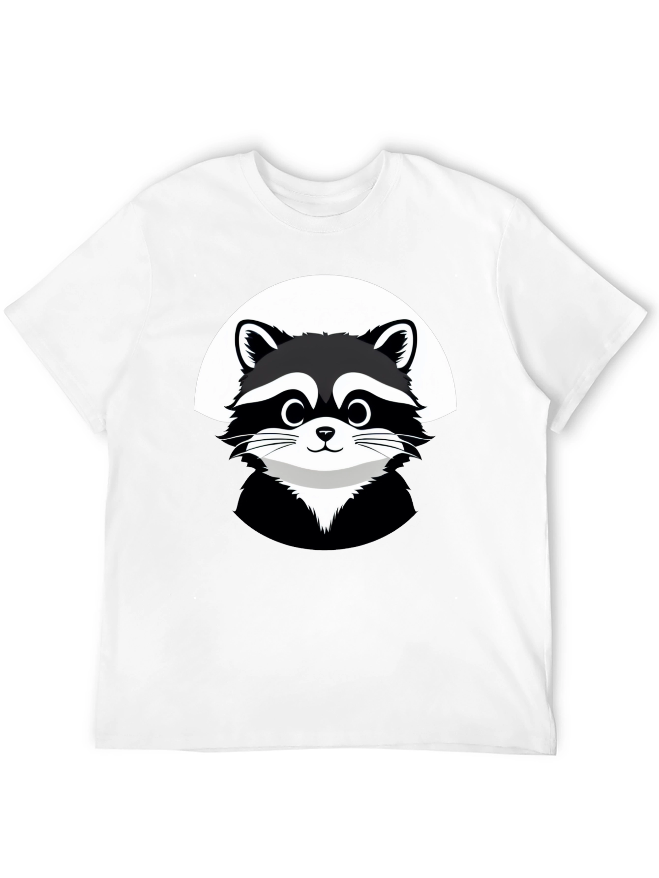 Black Cute Raccoon Graphic Black T-Shirt view 12