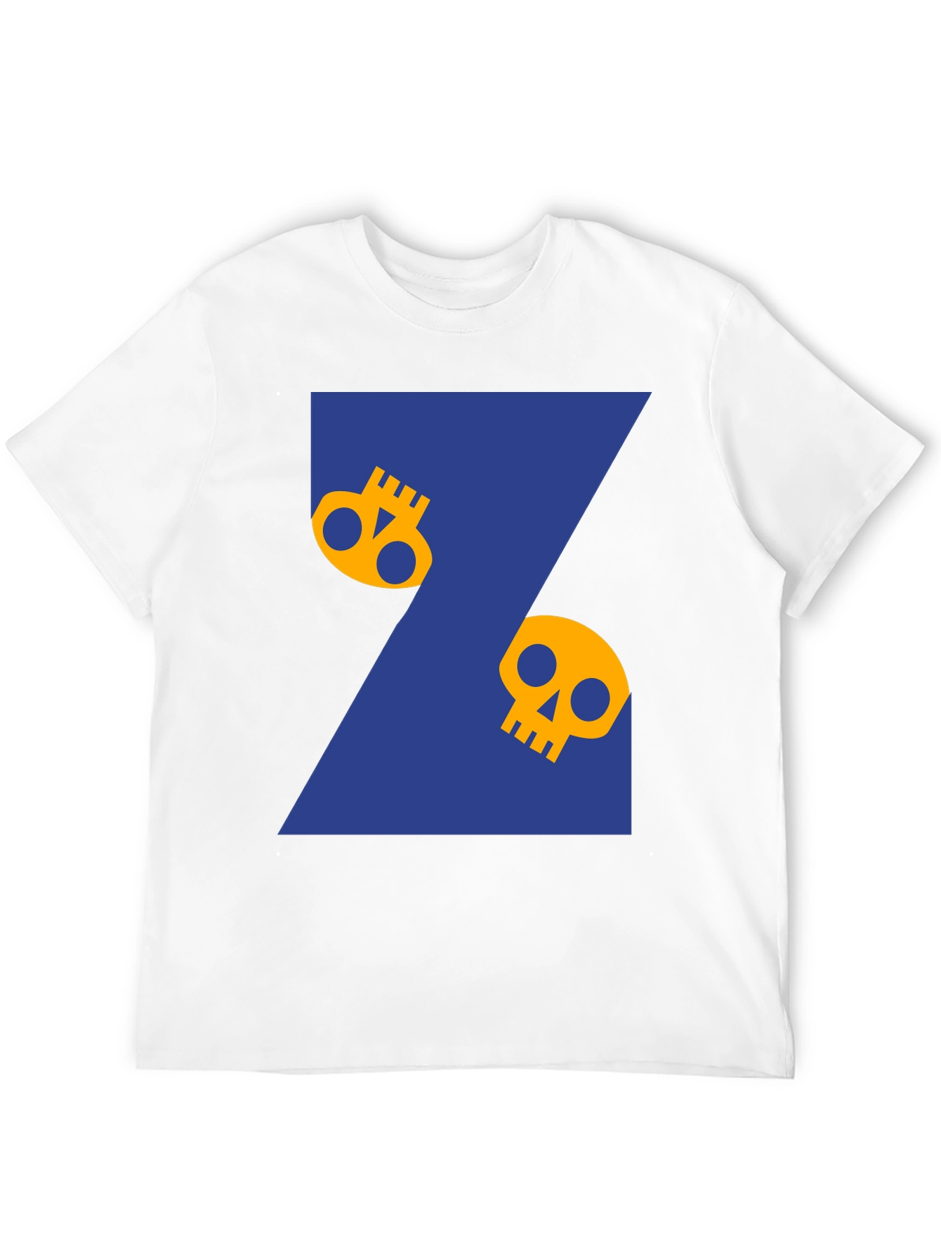 Black Skull Graphic Print Tee - Black Cotton T-Shirt view 12