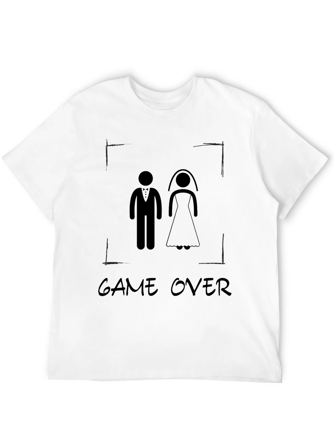 Black Game Over Groom & Bride Black T-Shirt view 12