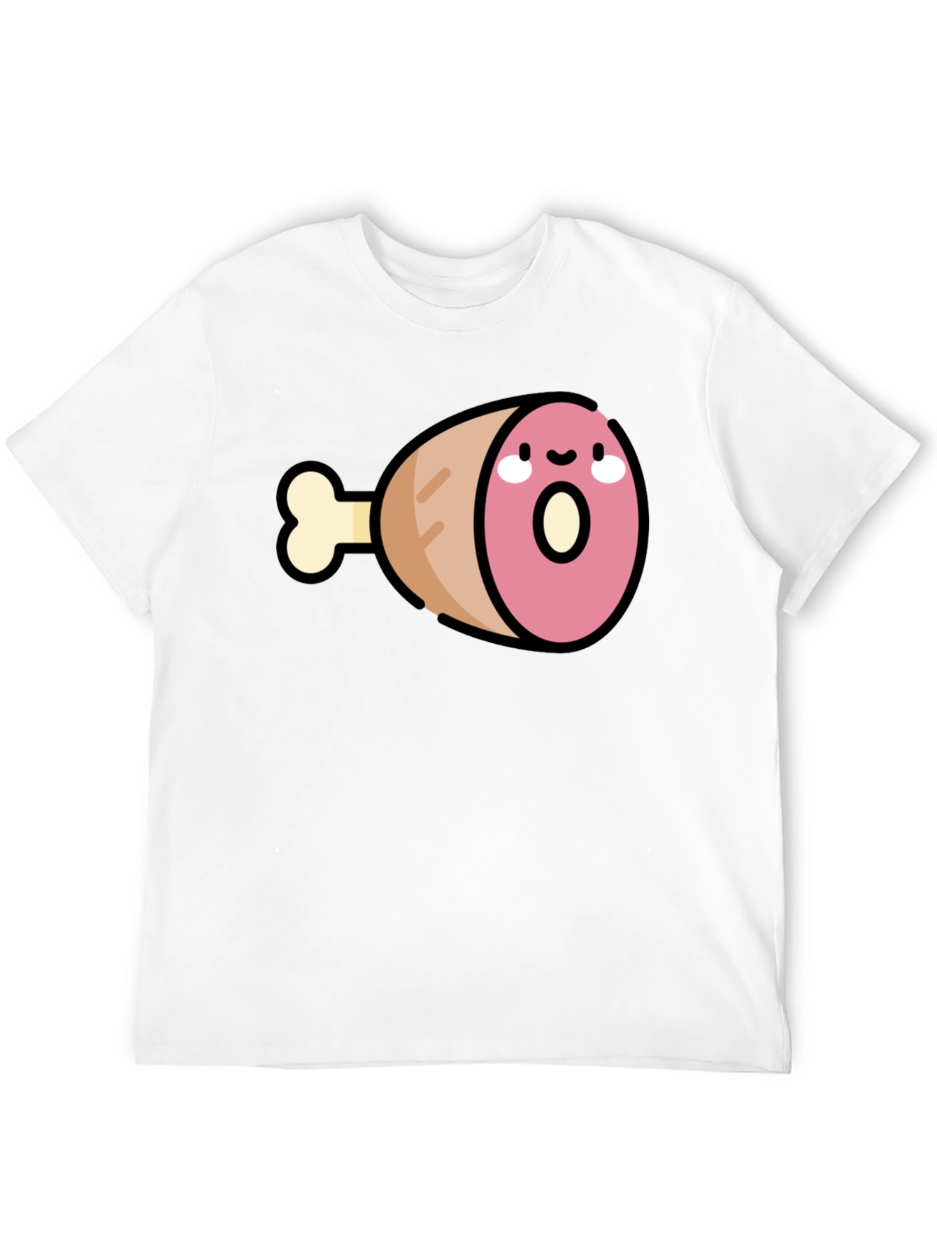 Black Funny Ham Leg Graphic Tee view 12