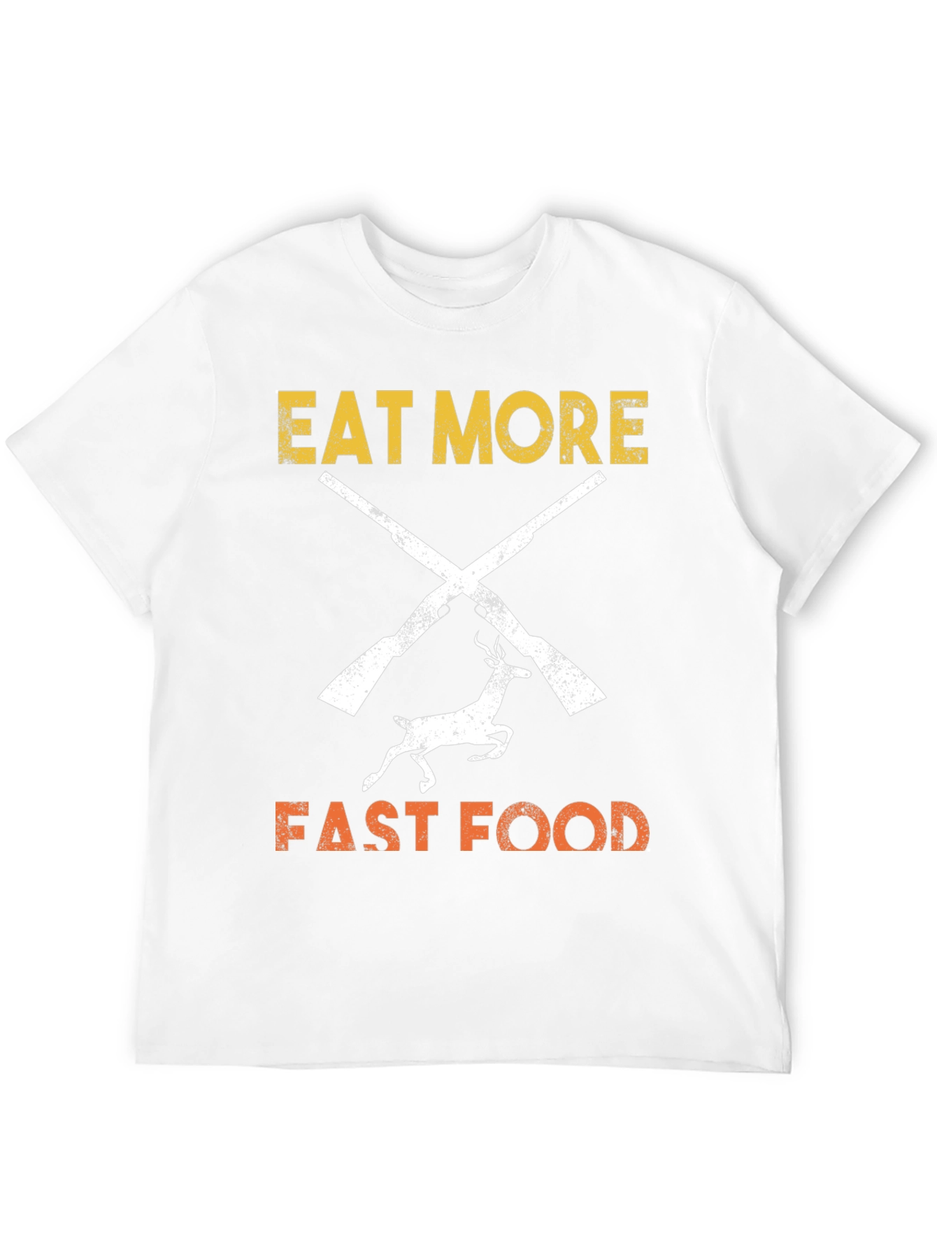 Black Eat More Fast Food T-Shirt Hunter Design view 12