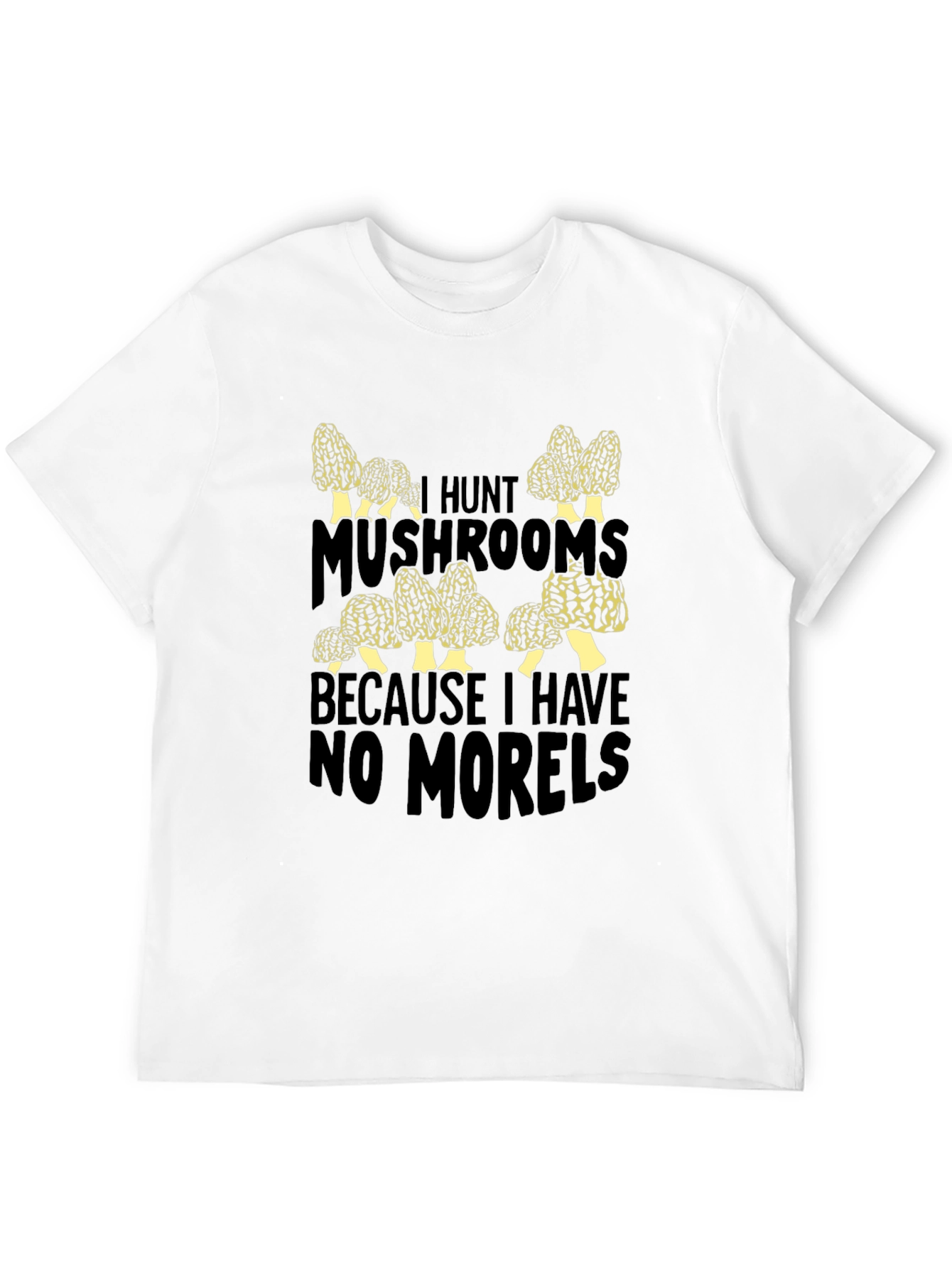 Black Funny Mushroom Hunting T-Shirt - "No Morels" view 12