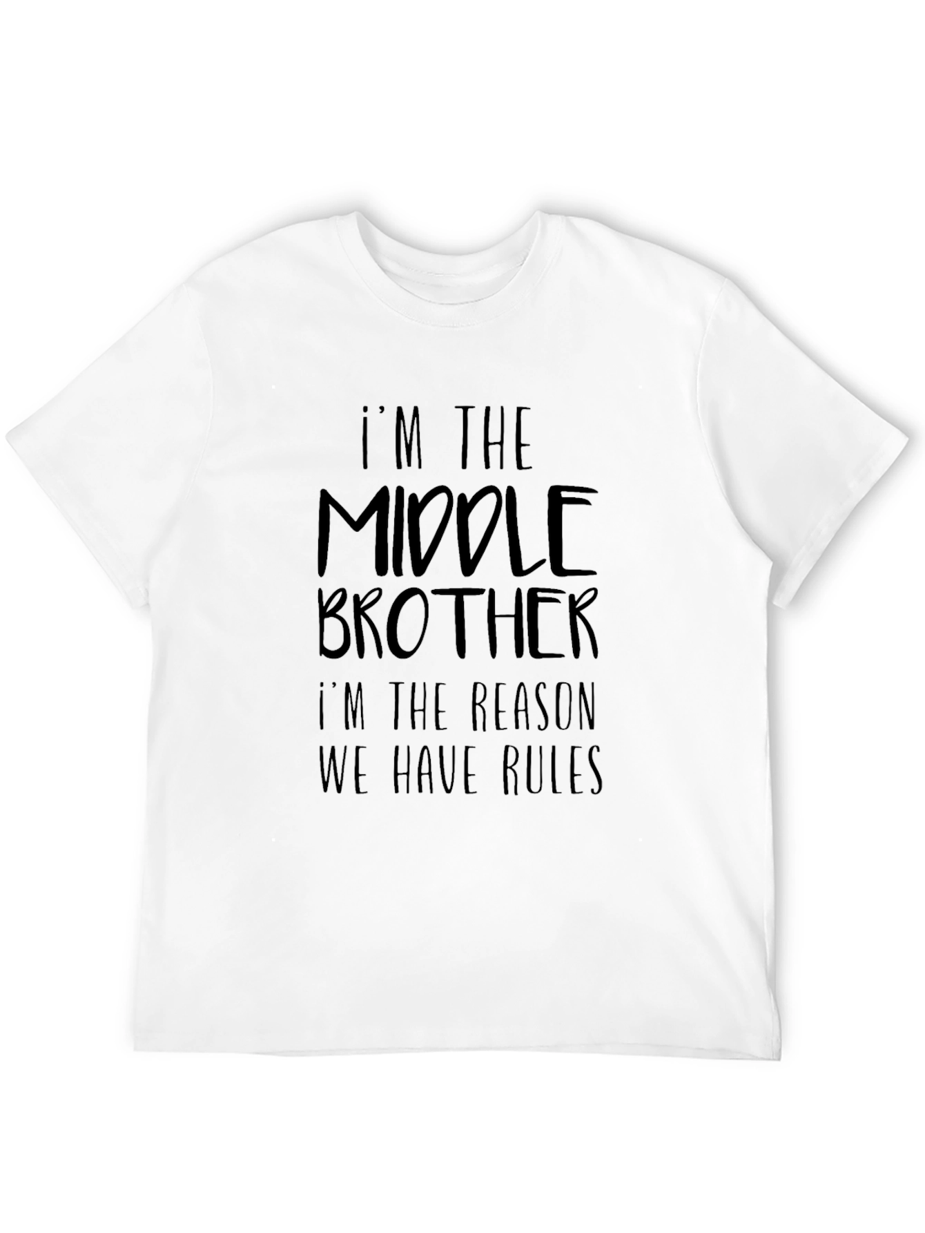 Black Middle Brother T-Shirt - Funny Sibling Tee view 12