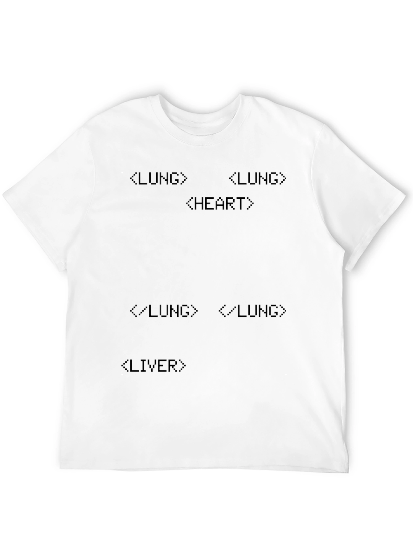 Black Anatomical Organ Code T-Shirt - Black view 12