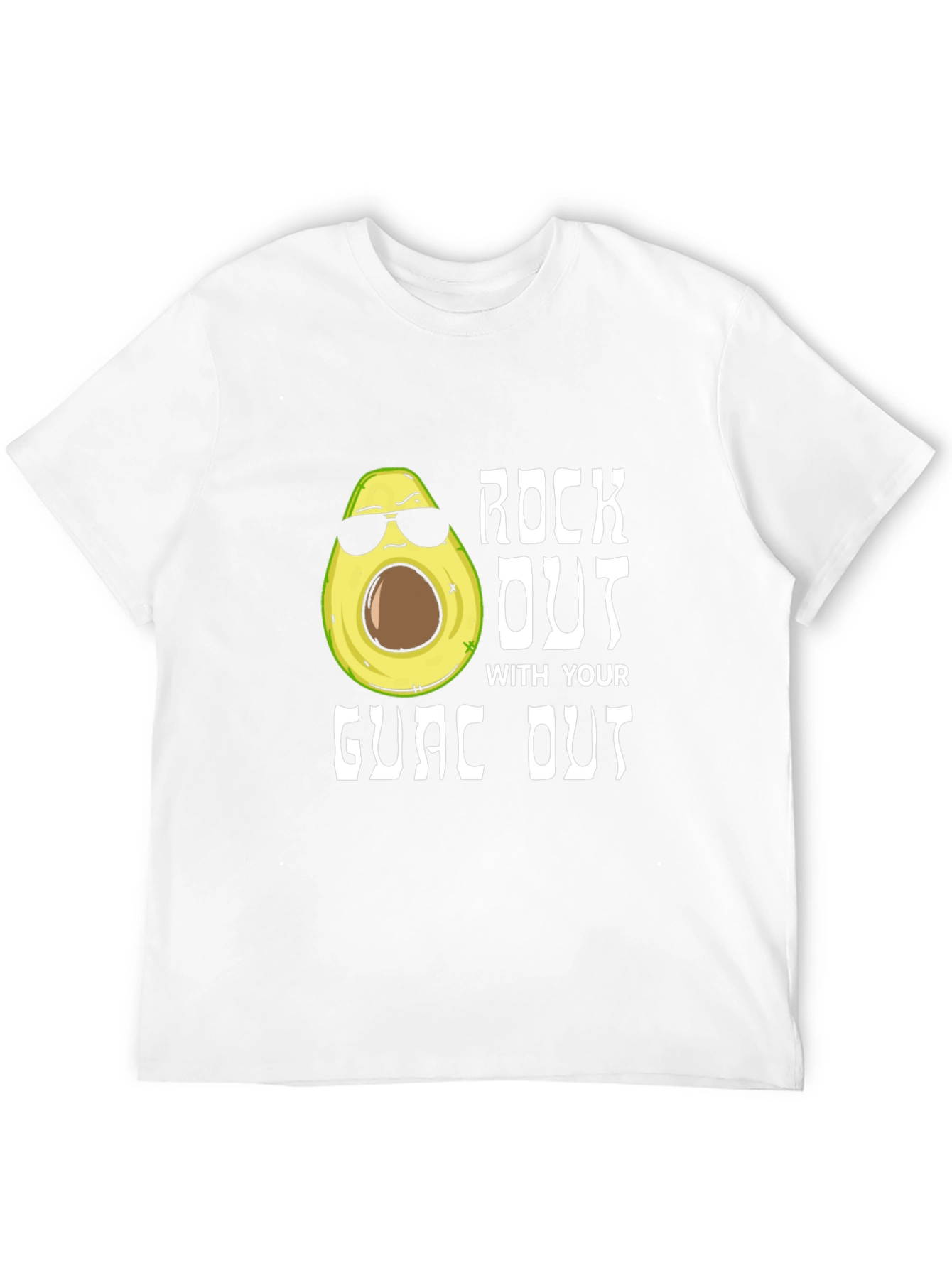 Black Rock Out With Your Guac Out Funny Avocado T-Shirt view 12