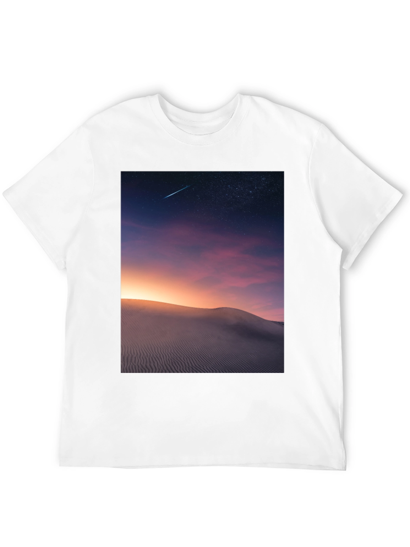 Black Night Desert Scene Graphic T-Shirt view 12