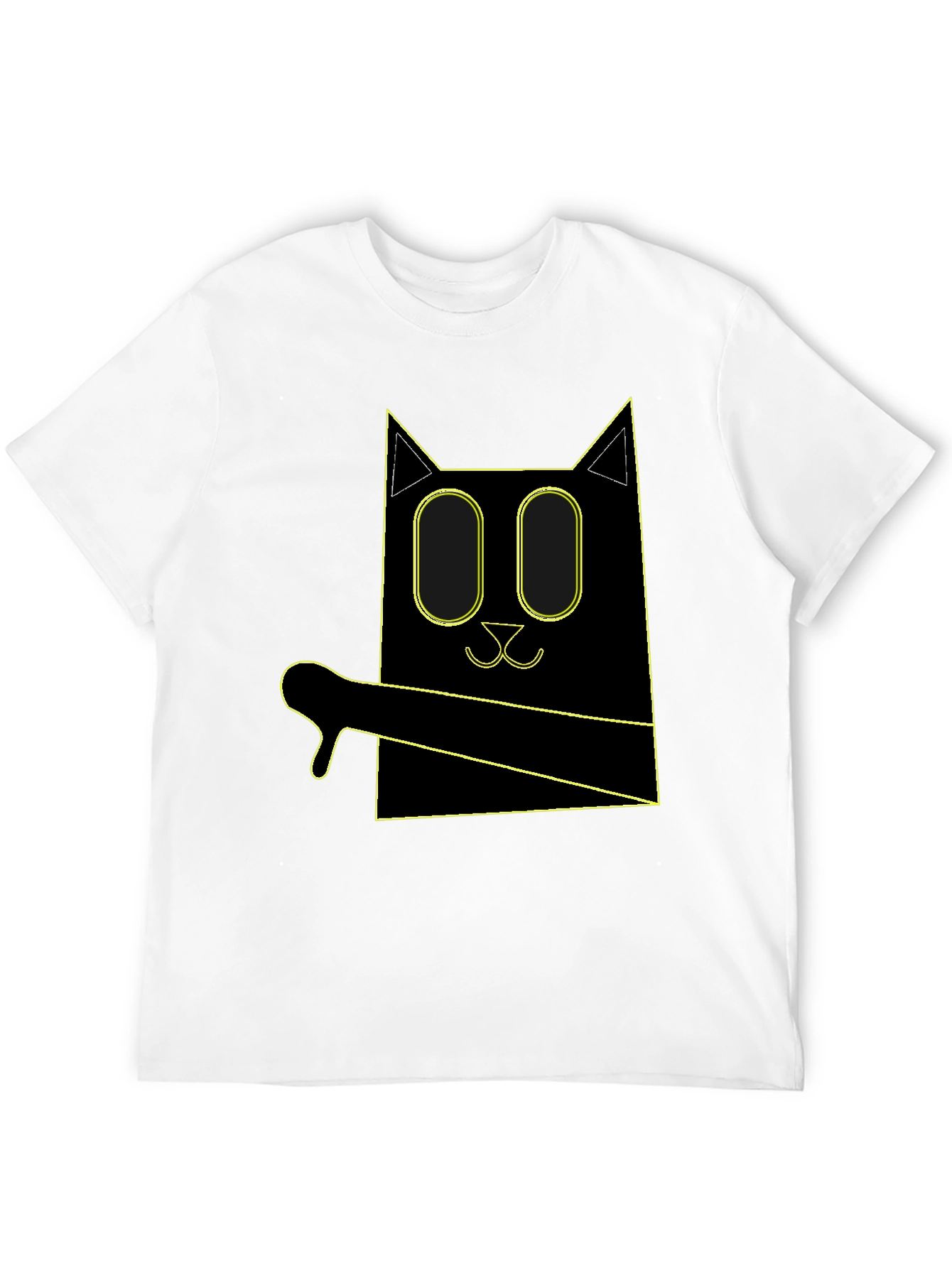Black Geometric Cat T-Shirt view 12