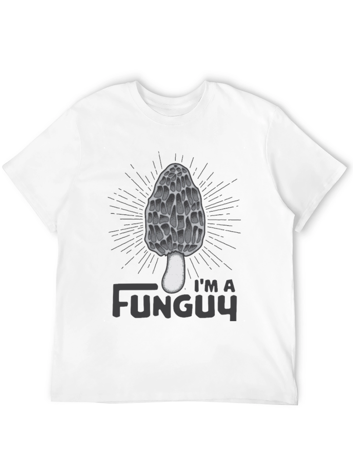 Black I'm a Funguy Black T-Shirt - Morel Mushroom Graphic Tee view 12