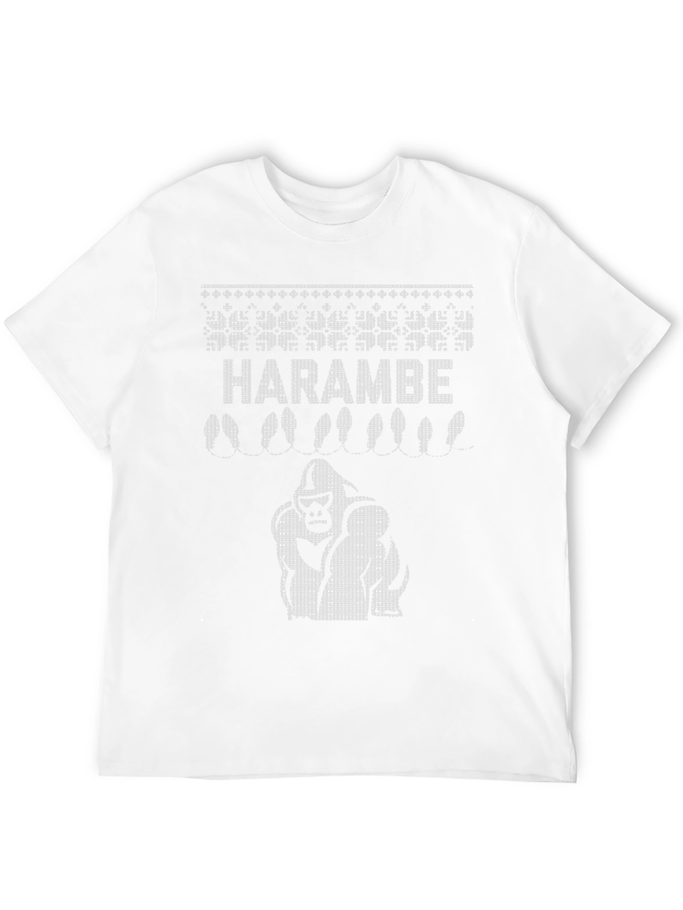 Black Harambe Gorilla Ugly Christmas T-Shirt view 12