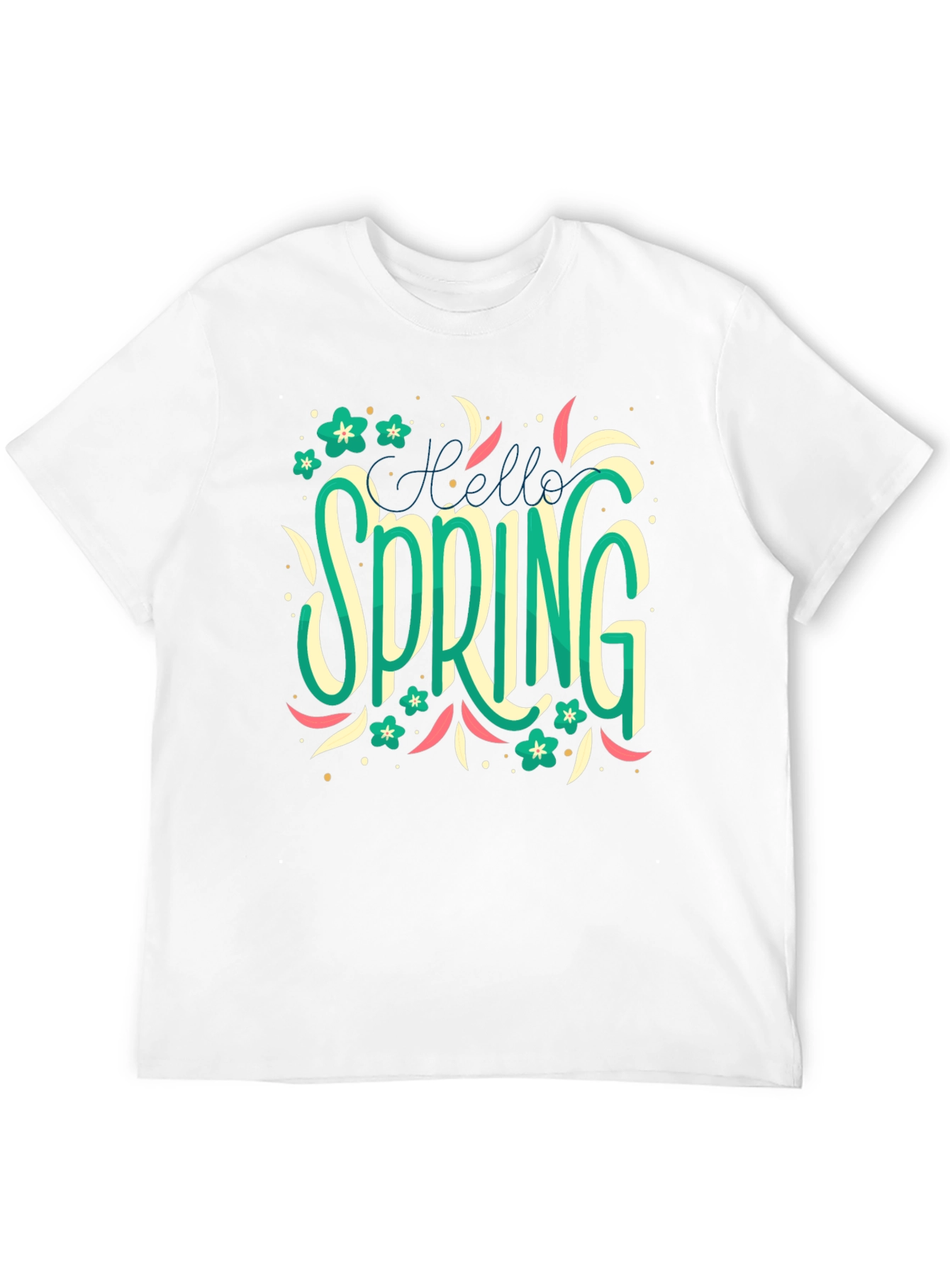 Black Hello Spring T-Shirt: Floral Season Style view 12